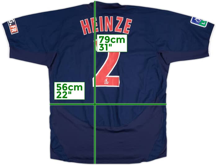 2003-04 Paris Saint-Germain Match Issue Signed Home Shirt Heinze #2