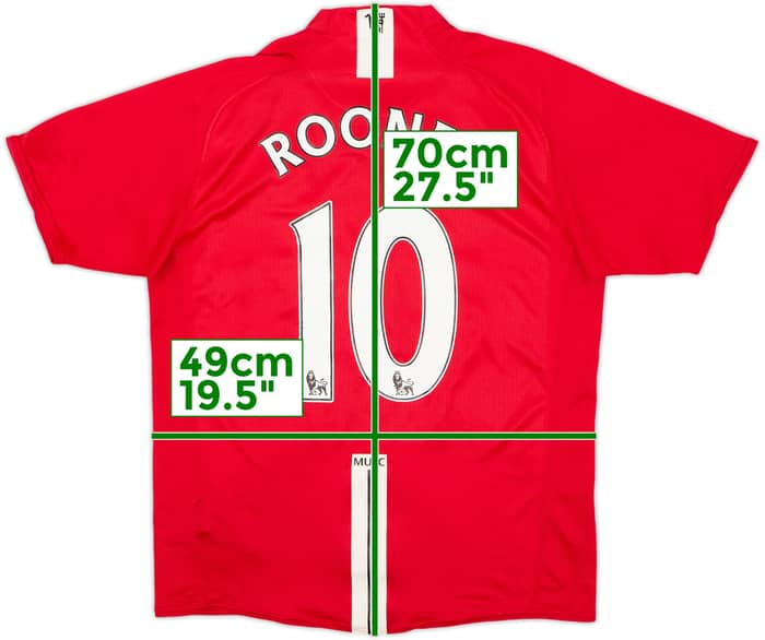 2007-09 Manchester United Home Shirt Rooney #10 - 5/10 - (M)