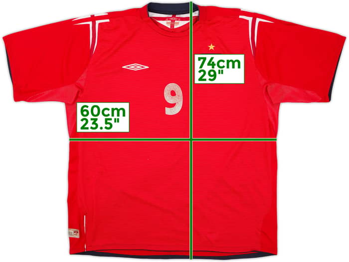 2004-06 England Away Shirt Rooney #9 - 5/10 - (XL)