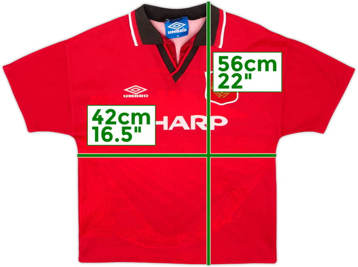 1994-96 Manchester United Home Shirt - 5/10 - (L.Boys)