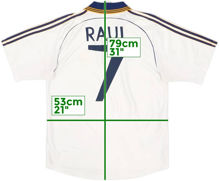 1998-00 Real Madrid Home Shirt Raul #7 - 6/10 - (L)