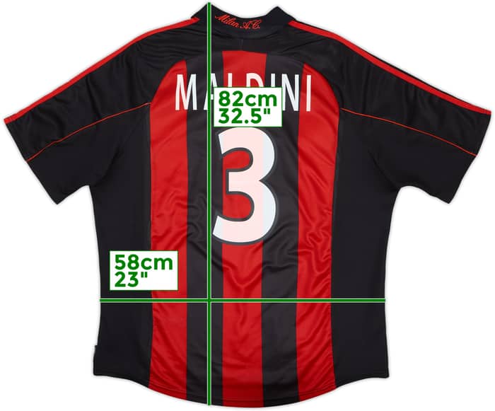 Camiseta de local del AC Milan 2000-02 Maldini #3 - 5/10 - (XXL)