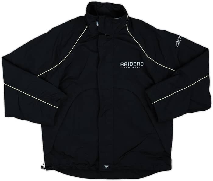 2002-04 Oakland Raiders Reebok Rain Coat - 8/10 - (L.Boys)