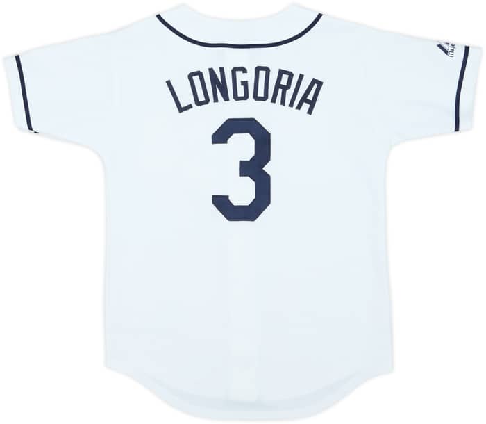 2009-15 Tampa Bay Rays Longoria #3 Majestic Home Jersey - 6/10 - (S.Boys)