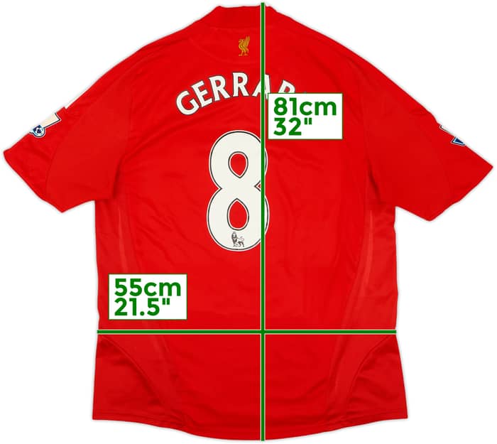 2008-10 Liverpool Home Shirt Gerrard #8 - 6/10 - (L)