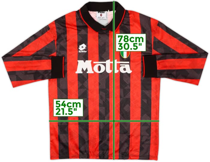 1993-94 AC Milan Home L/S Shirt - 7/10 - (L)