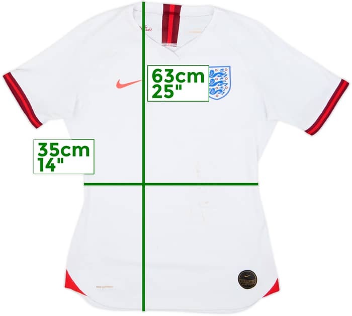 2019 England Lionesses Authentic Home Shirt - 5/10 - (S)