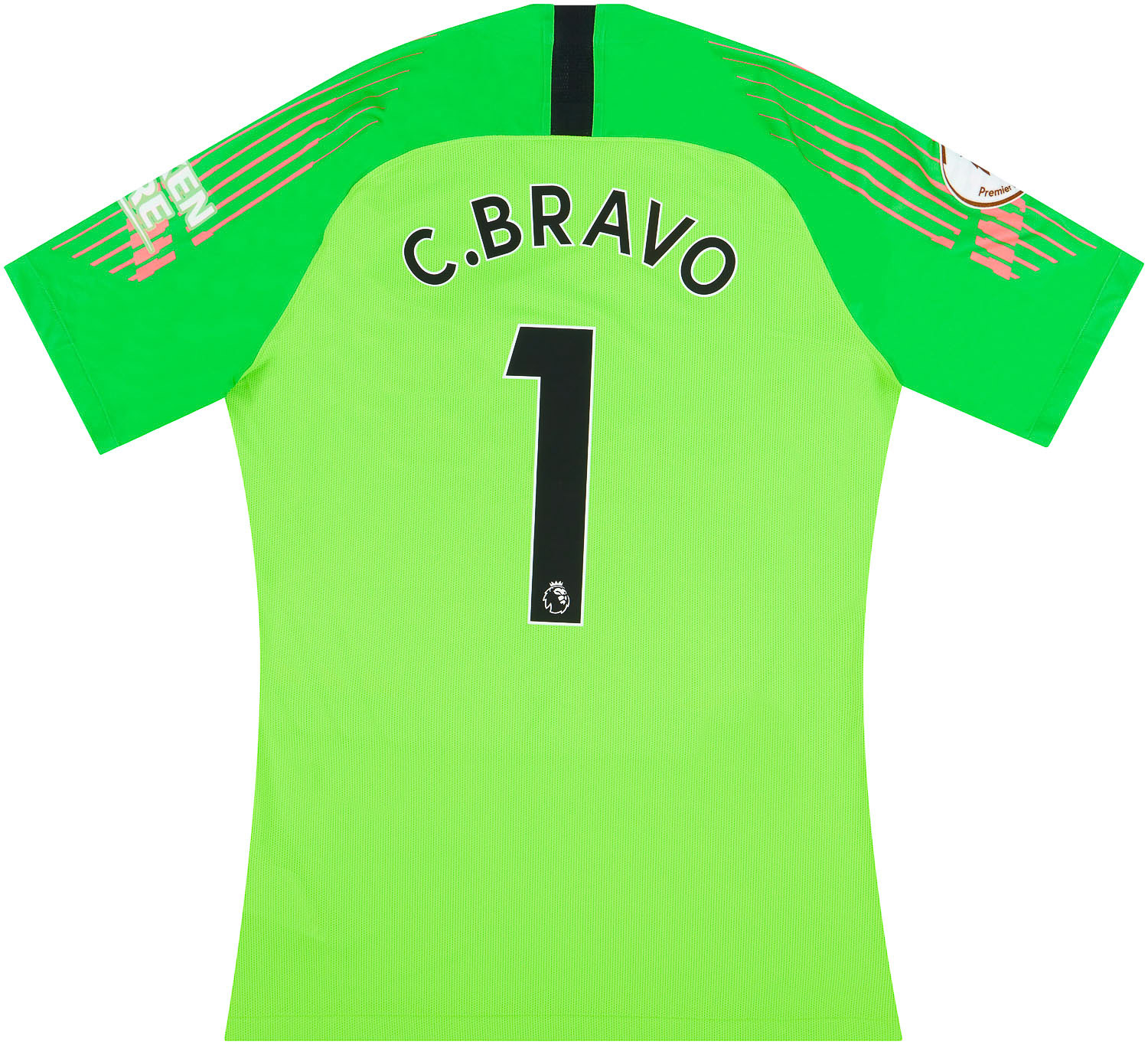 201819 Manchester City Match Issue GK Away S/S Shirt C.Bravo 1 L