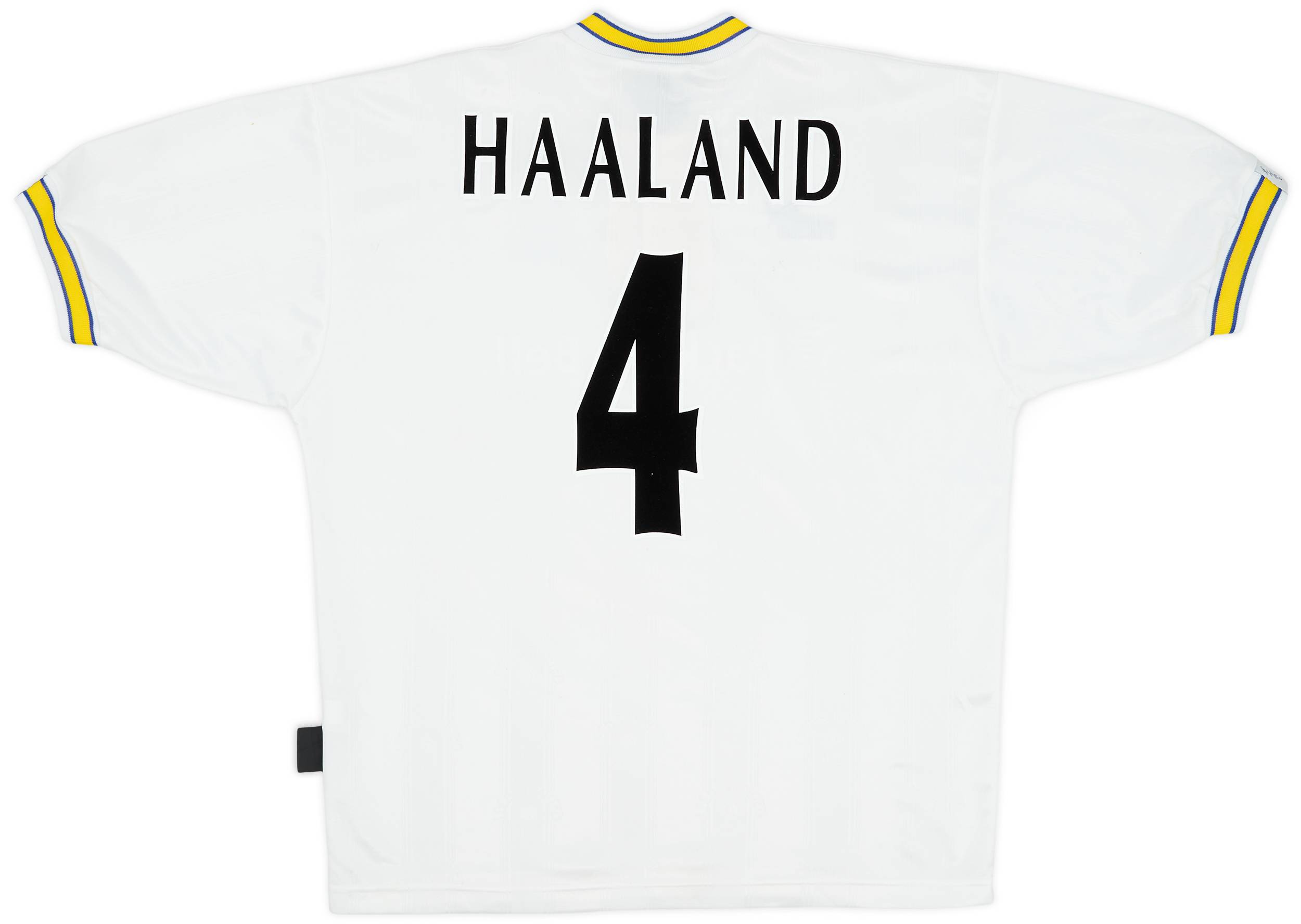 1996-98 Leeds United Home Shirt Haaland #4 - 7/10 - (L)