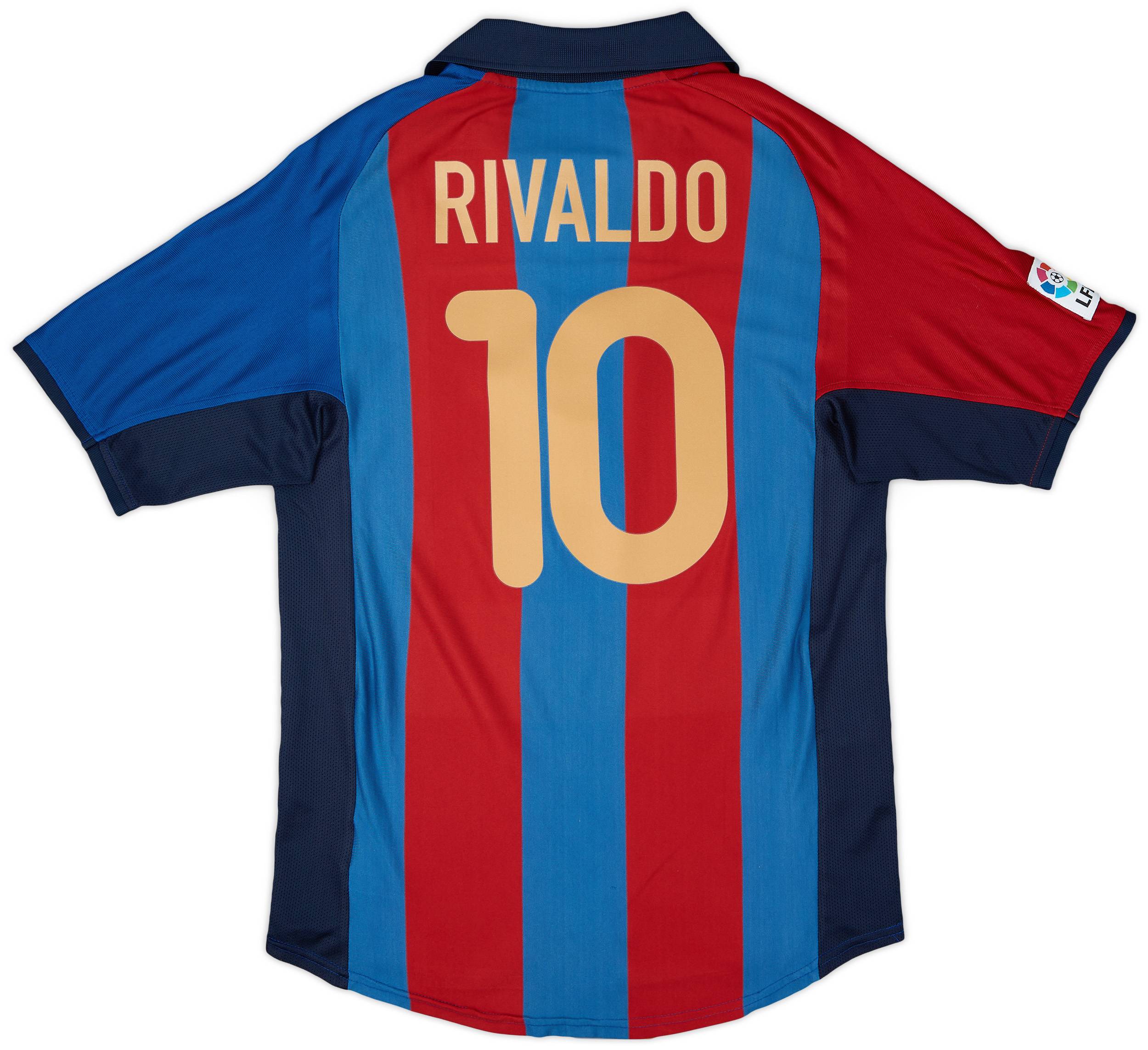 2001-02 Barcelona Home Shirt Rivaldo #10 - 8/10 - (L)