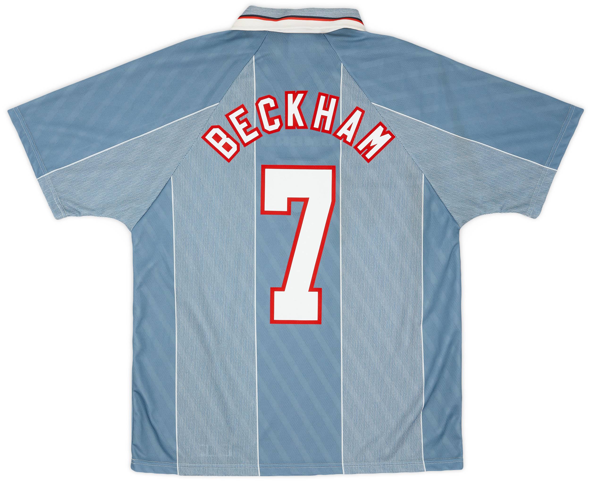1996-97 England Away Shirt Beckham #7 - 8/10 - (L)