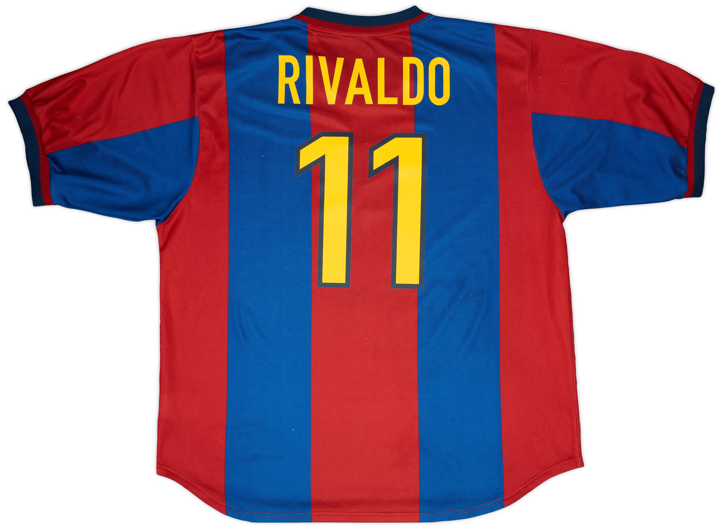 1998-00 Barcelona Home Shirt Rivaldo #11 - 7/10 - (XXL)