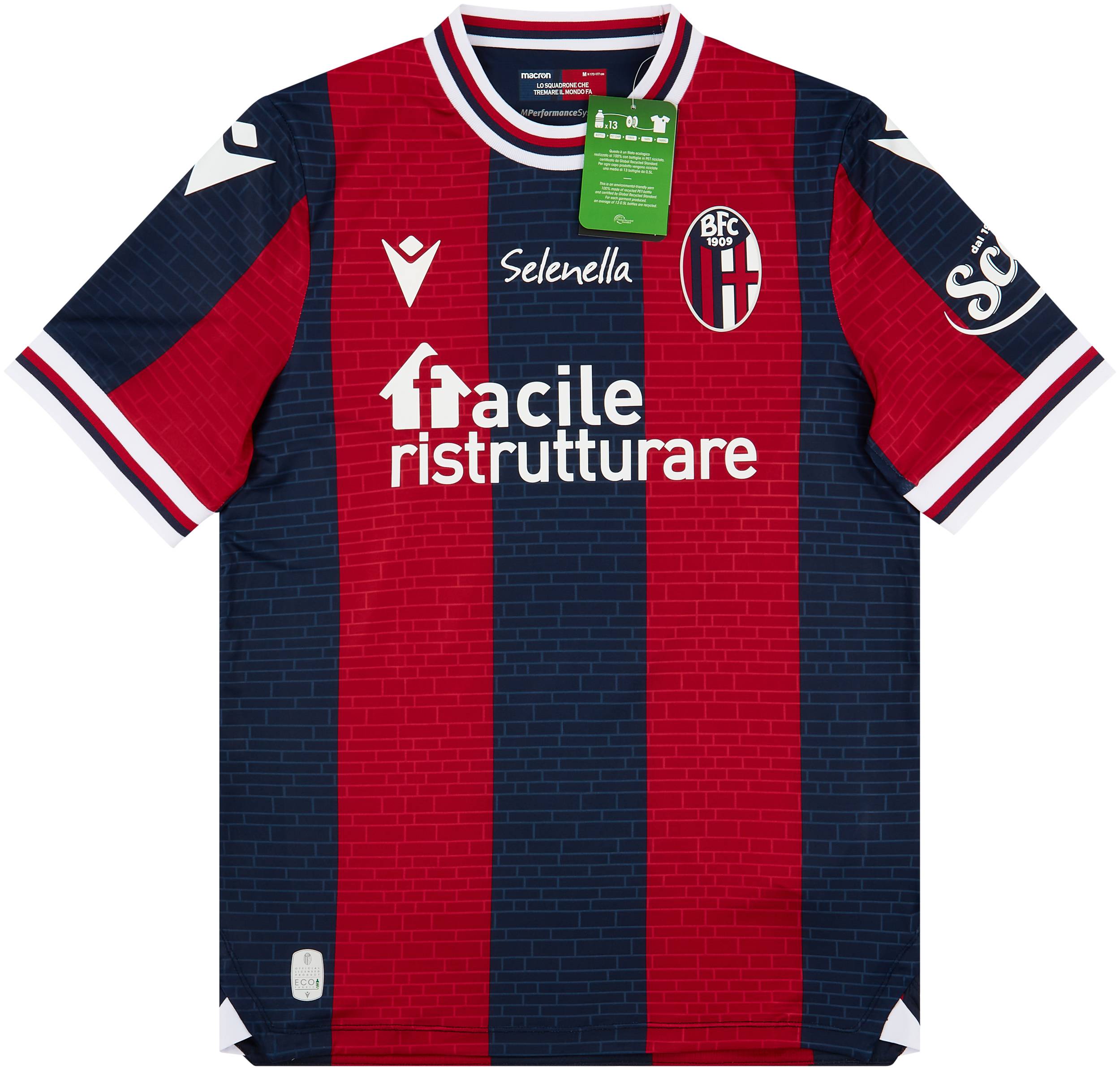 2021-22 Bologna Home Shirt - NEW - (M)