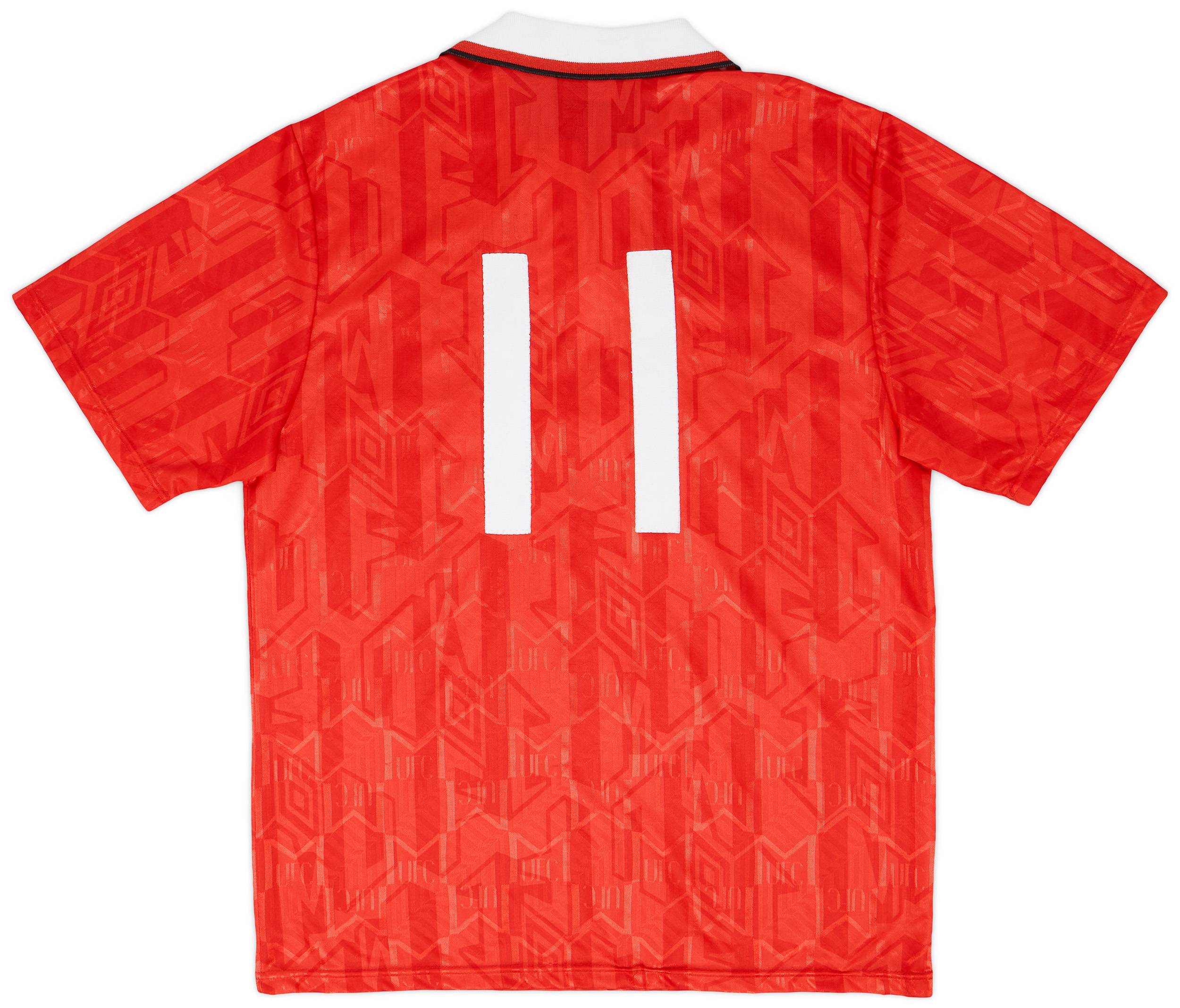 1992-94 Manchester United Home Shirt #11 - 8/10 - (L)
