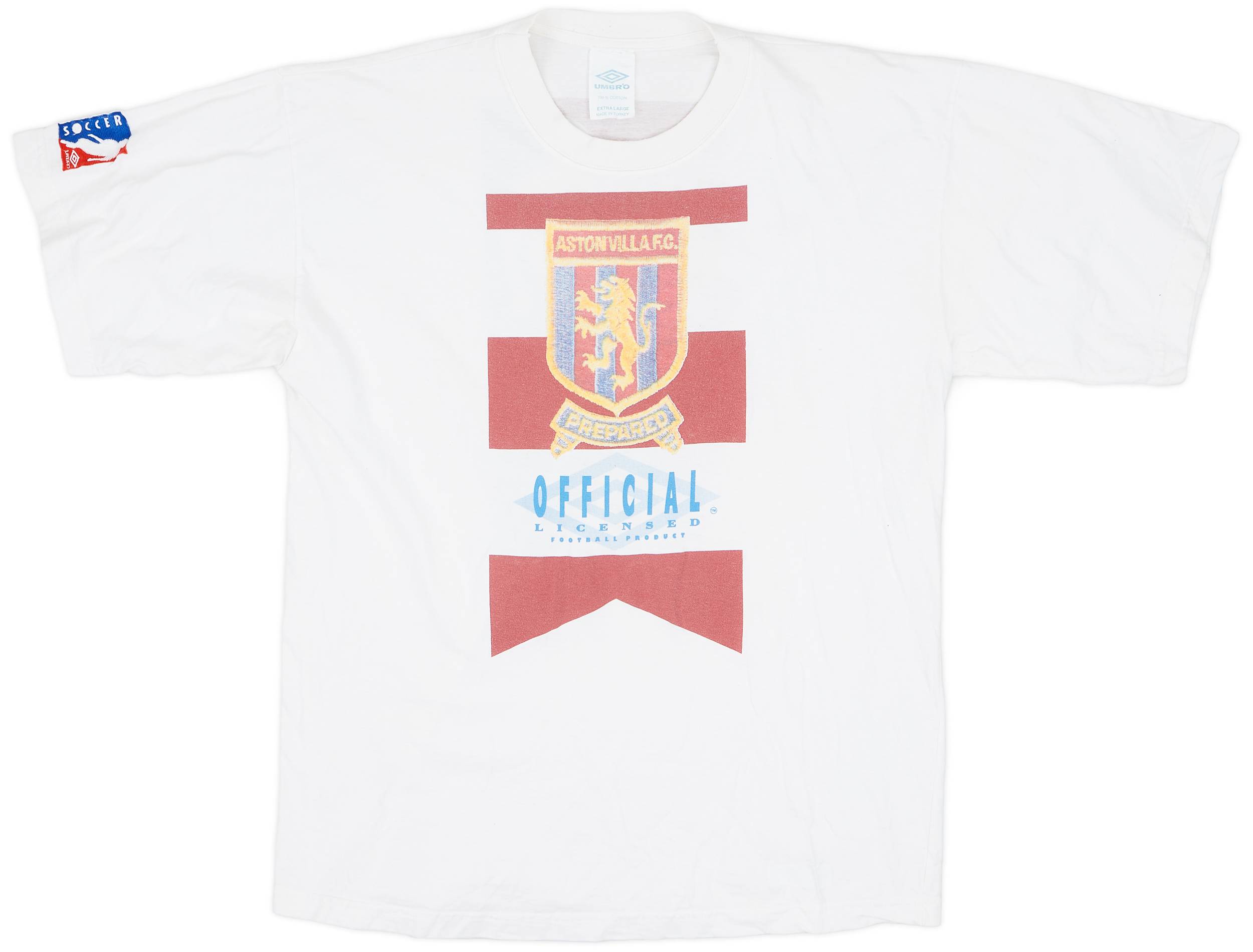 1990-91 Aston Villa Umbro Graphic Tee - 8/10 - (XL)