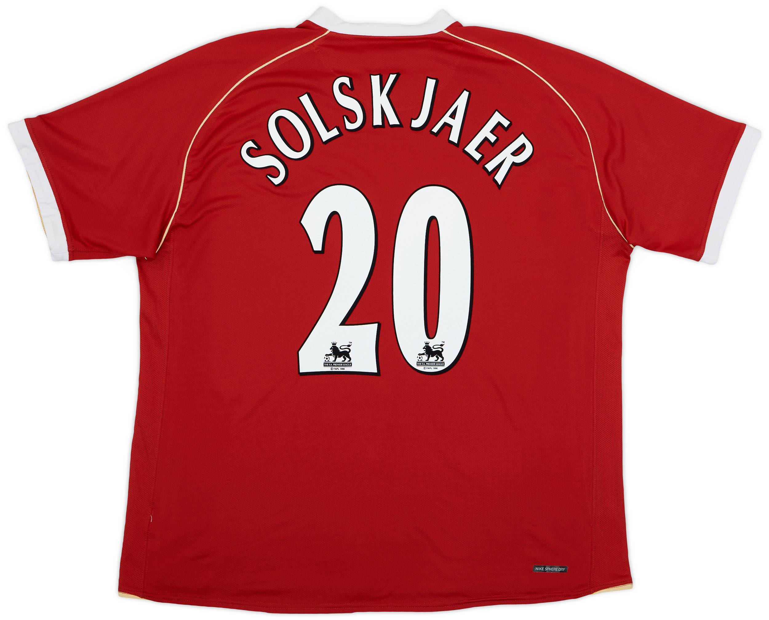 2006-07 Manchester United Home Shirt Solskjaer #20 - 8/10 - (XXL)