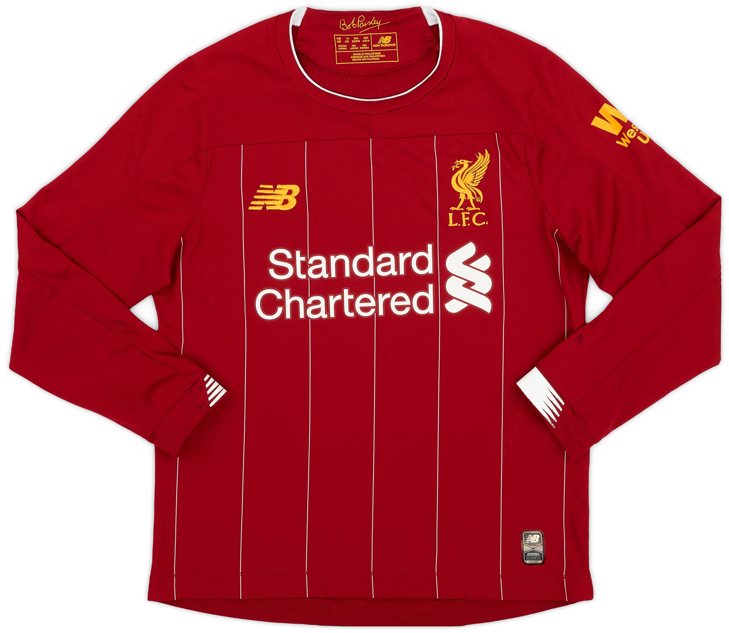 2019-20 Liverpool Home L/S Shirt - 8/10 - (M.Boys)