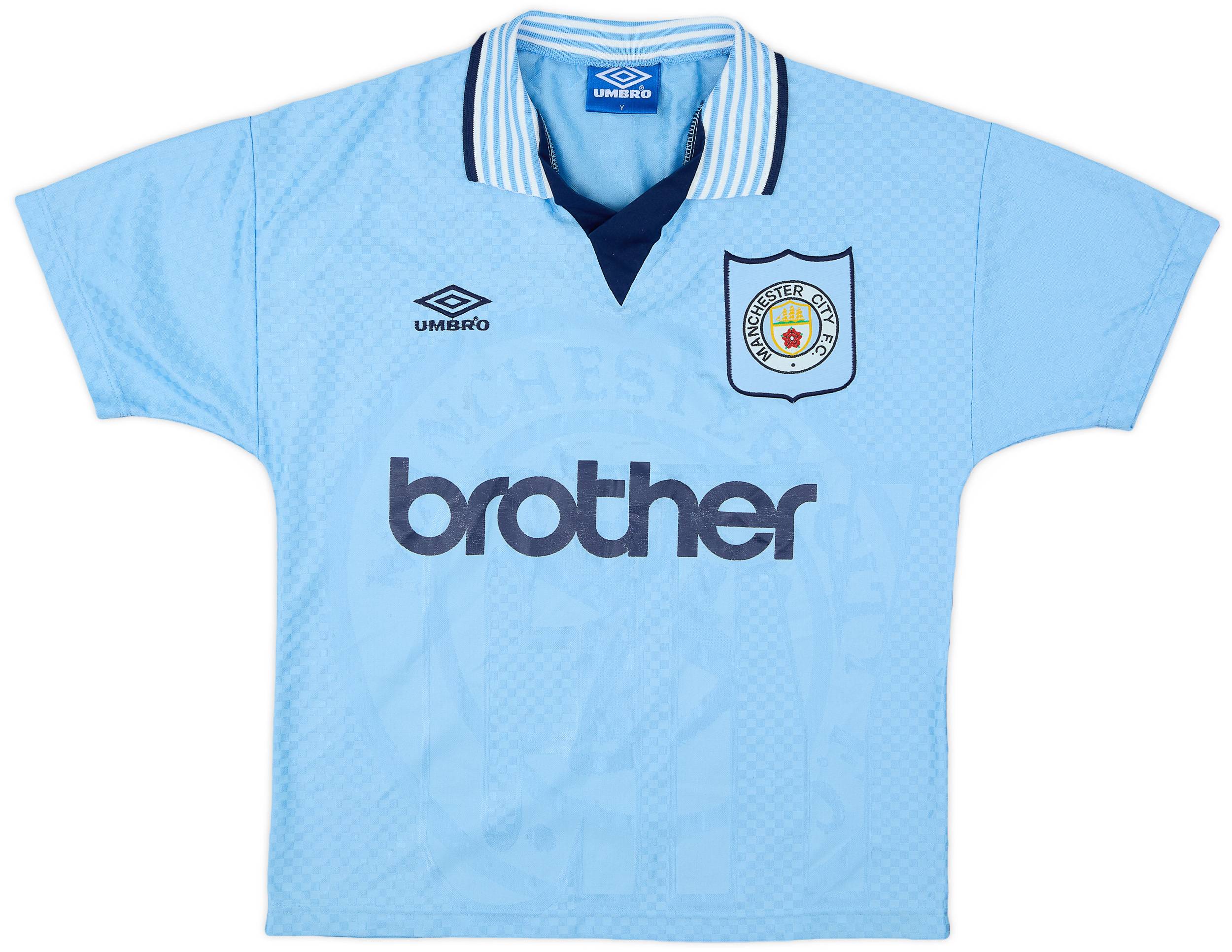 1995-97 Manchester City Home Shirt - 7/10 - (XL.Boys)