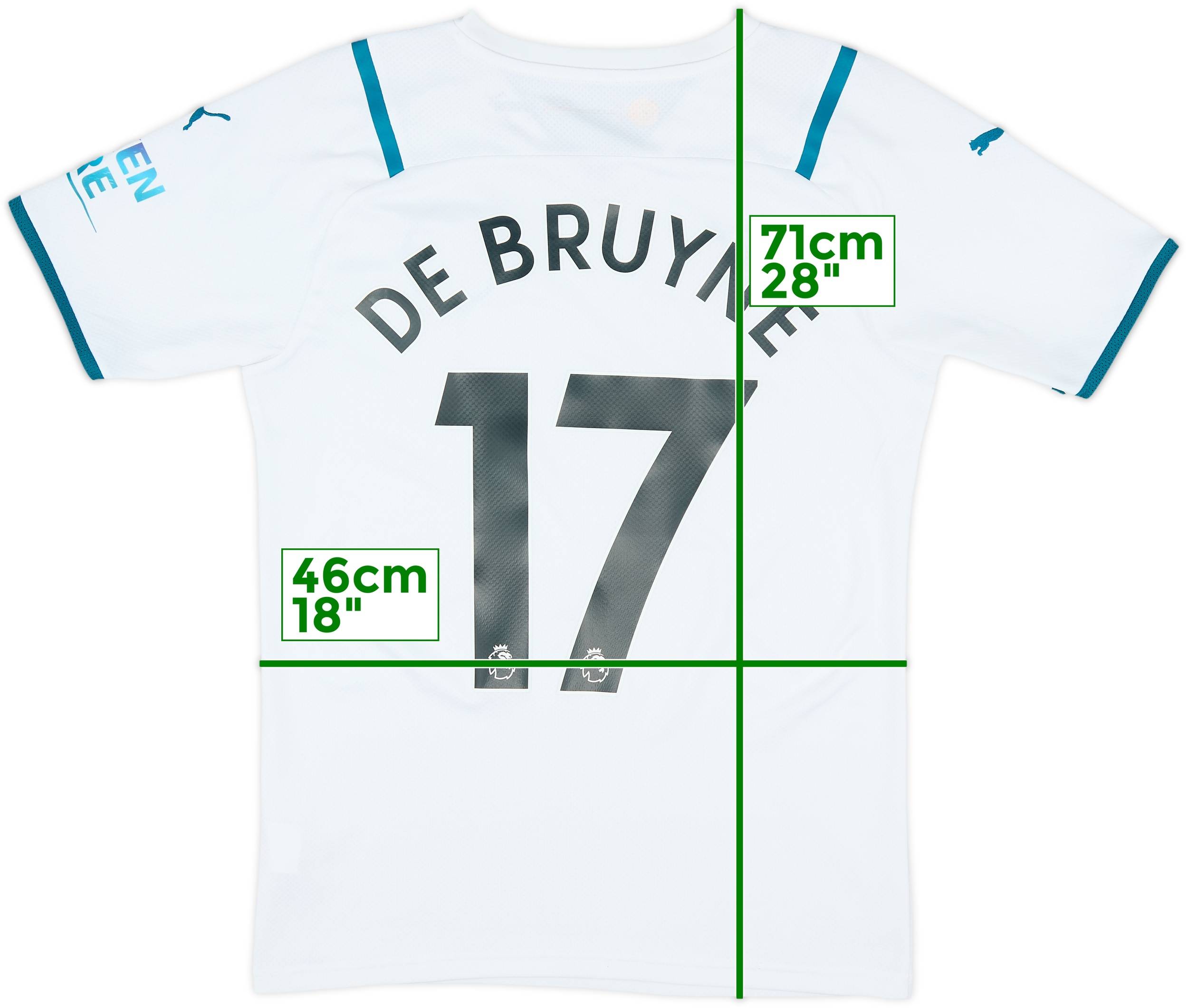 2021-22 Manchester City Away Shirt De Bruyne #17 - 9/10 - (S)