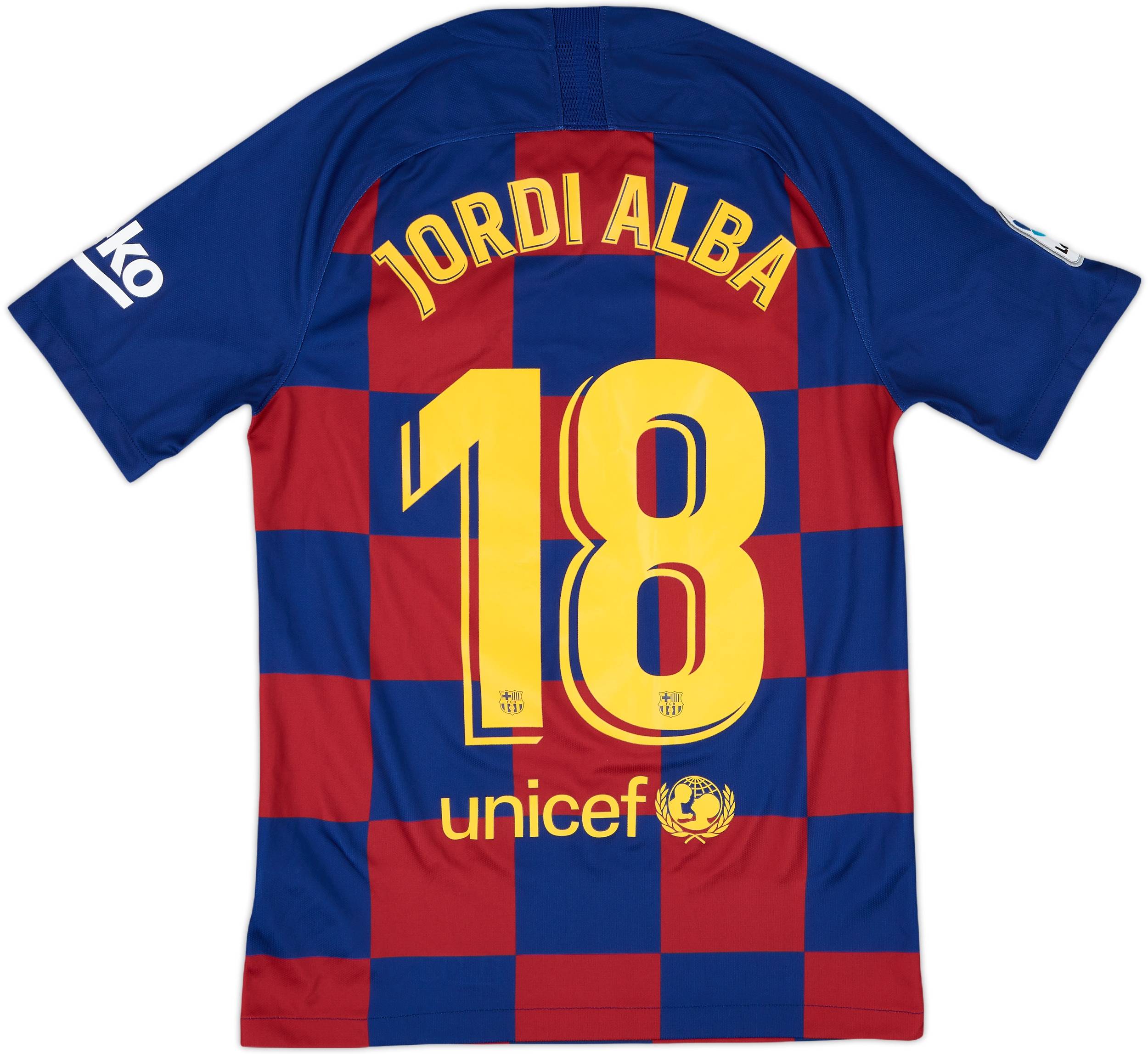 FCバルセロナ JORDI ALBA 18番 ユニフォーム 2019-20 Barcelona Home Shirt Jordi Alba #18 - 8/10 - (S)