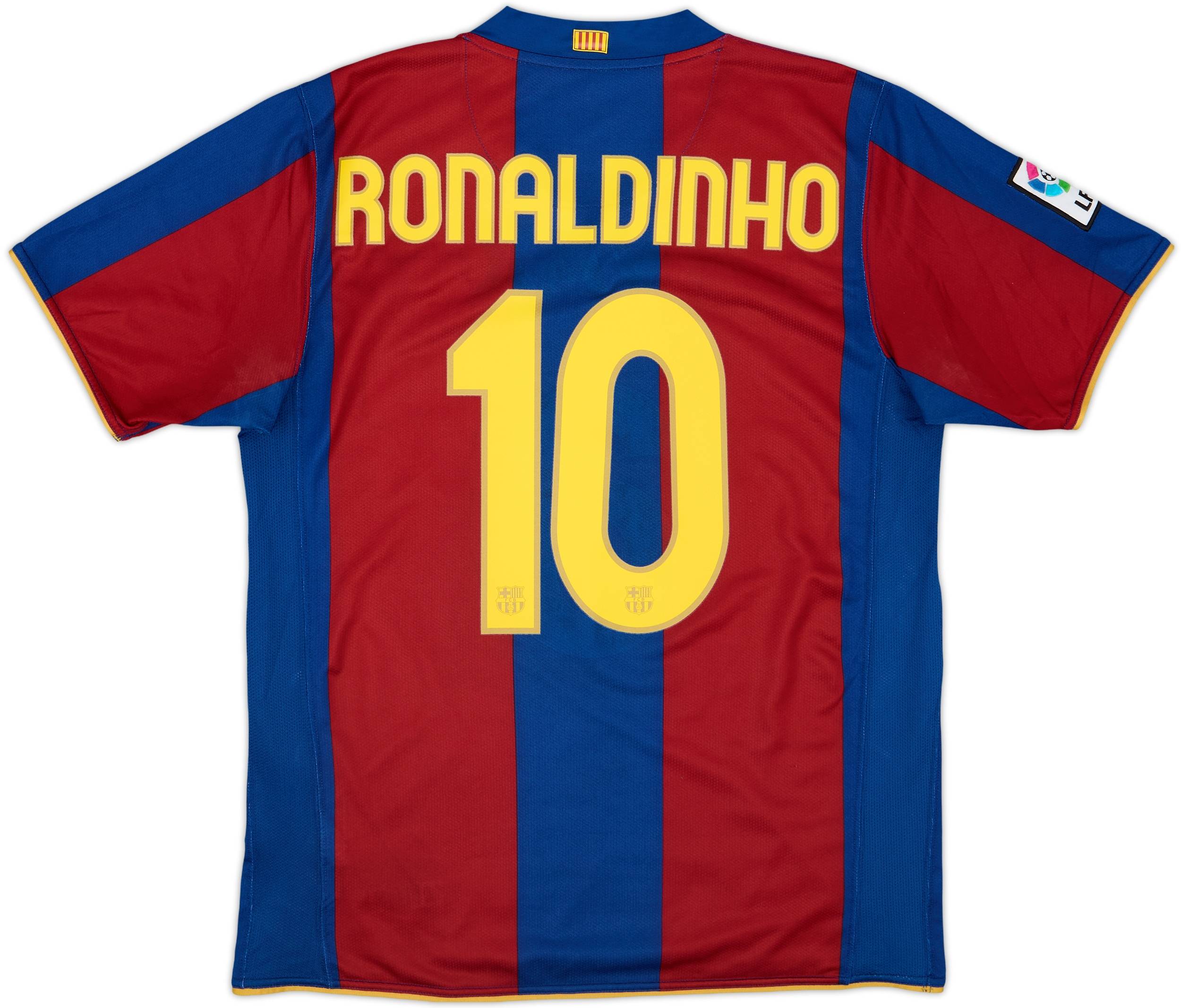 2007-08 Barcelona Home Shirt Ronaldinho #10 - 5/10 - (M)