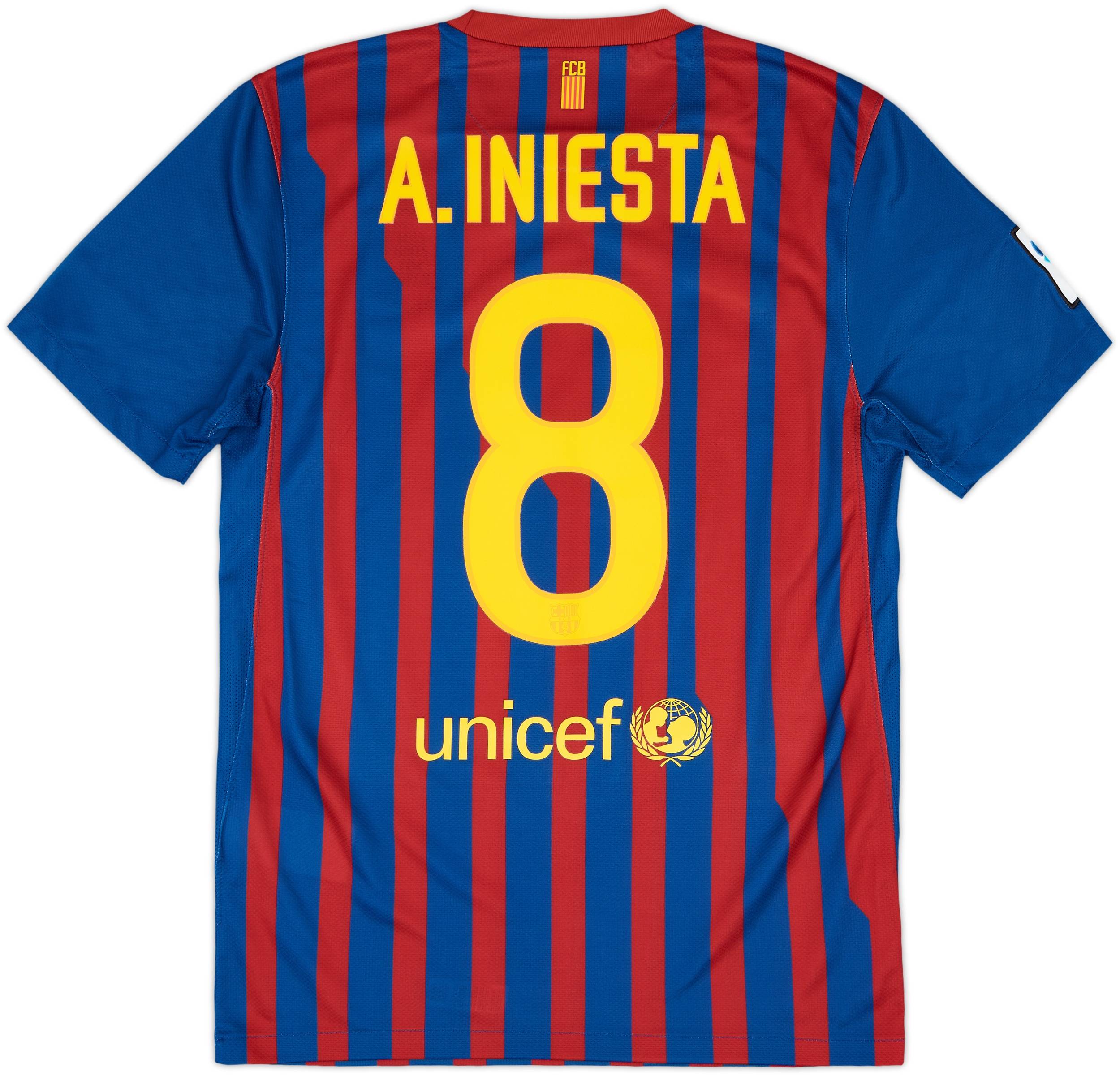 季節のおすすめ商品 Shirt Home Barcelona 2011-12 A.Iniesta (S) - 9/10 - #8 ウェア
