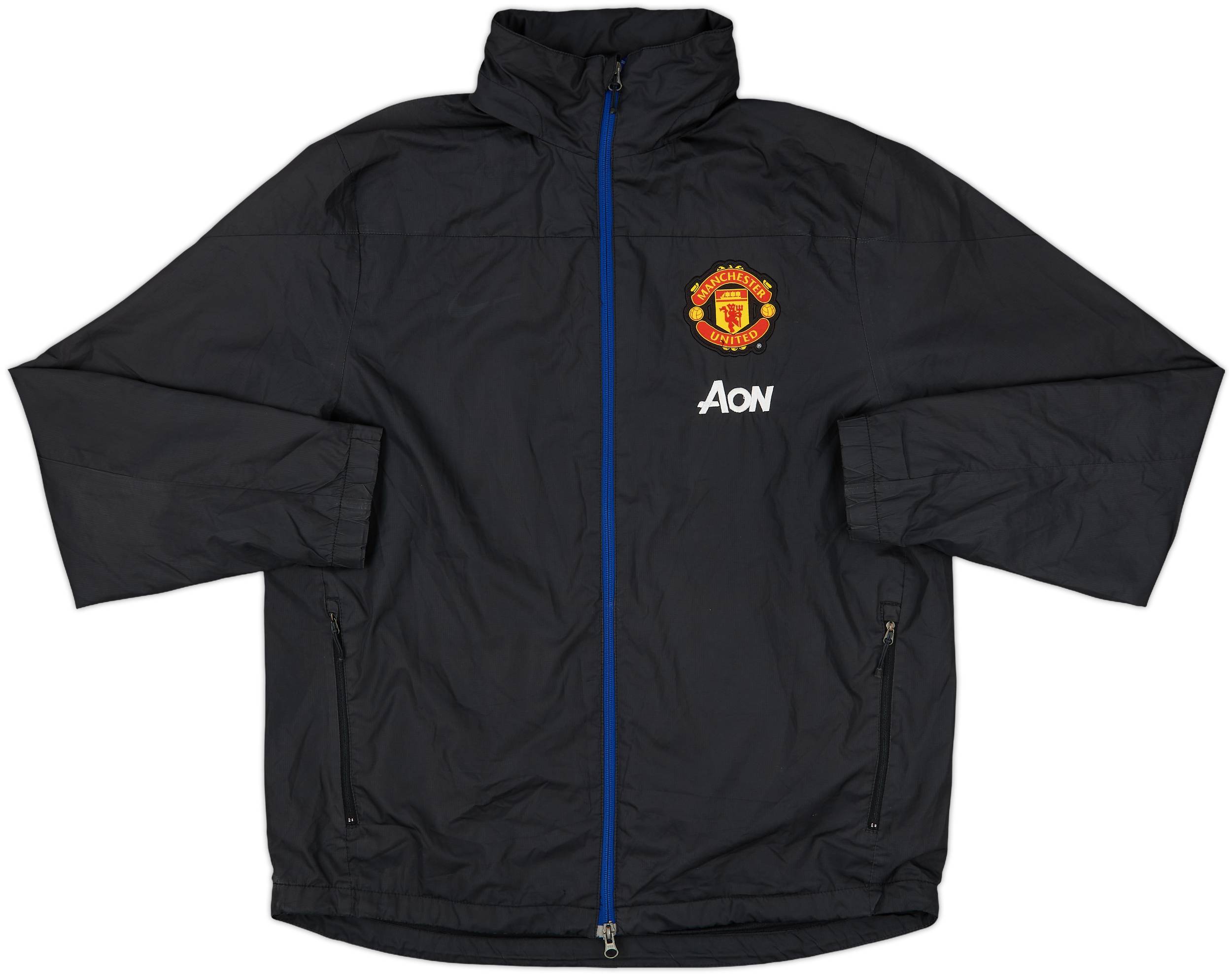 2013-14 Manchester United Nike Hooded Rain Jacket - 9/10 - (XL)