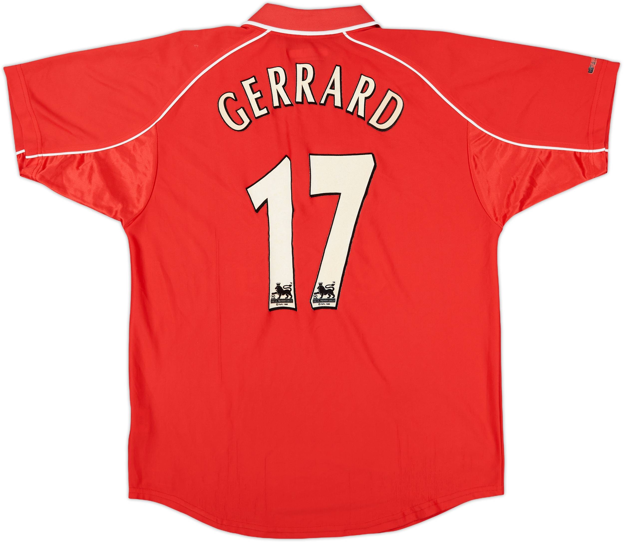 激安ブランド Shirt Home Liverpool 2000-02 Gerrard (L) - 6/10 - #17 ウェア