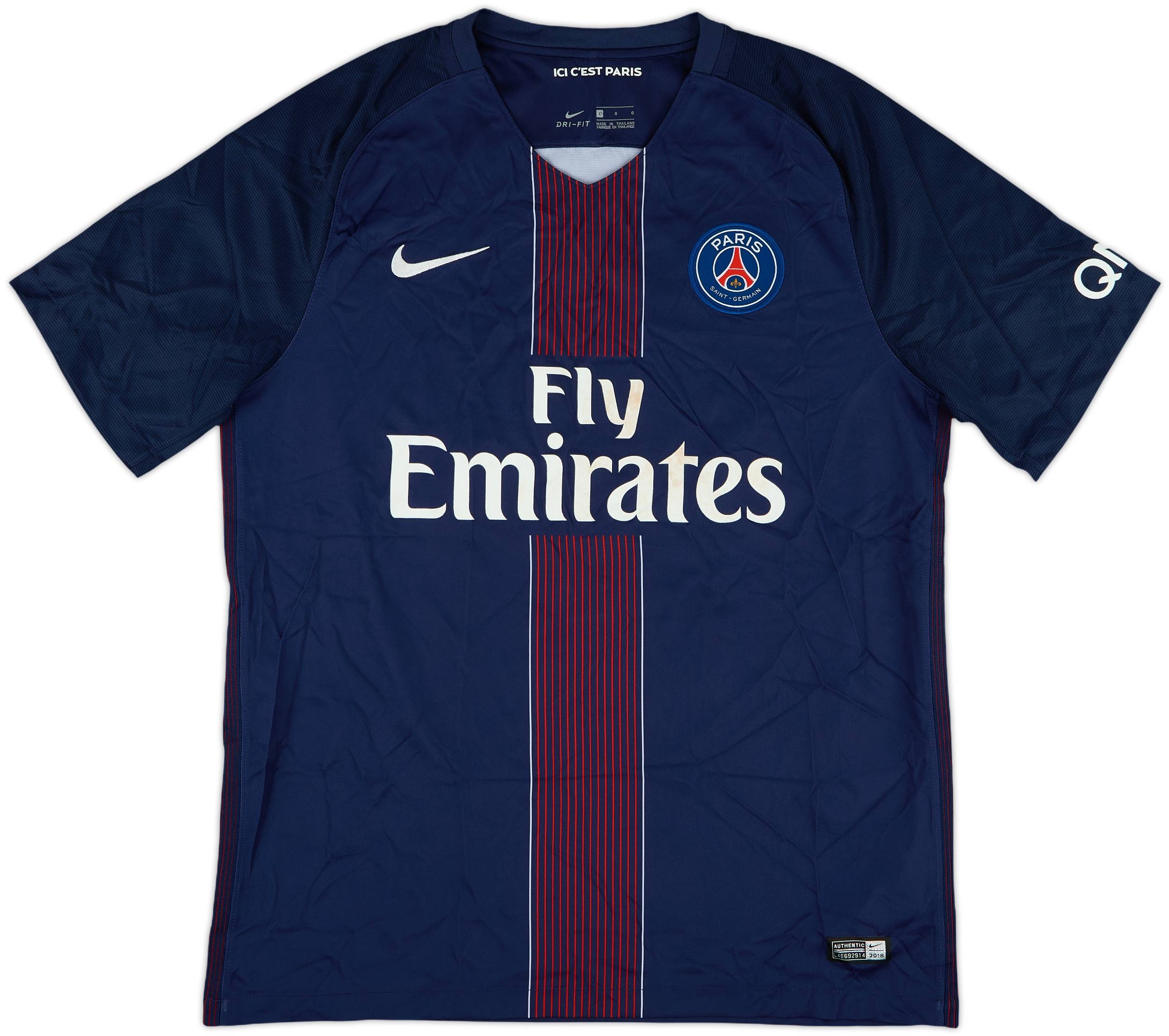 2016-17 Paris Saint-Germain Home Shirt Cavani #9 - 5/10 - (L)