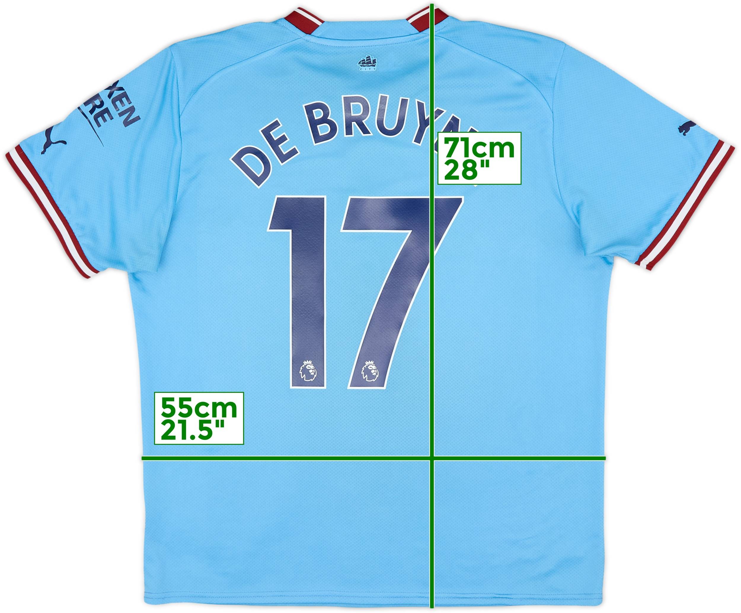 2022-23 Manchester City Home Shirt De Bruyne #17 - 8/10 - (L)