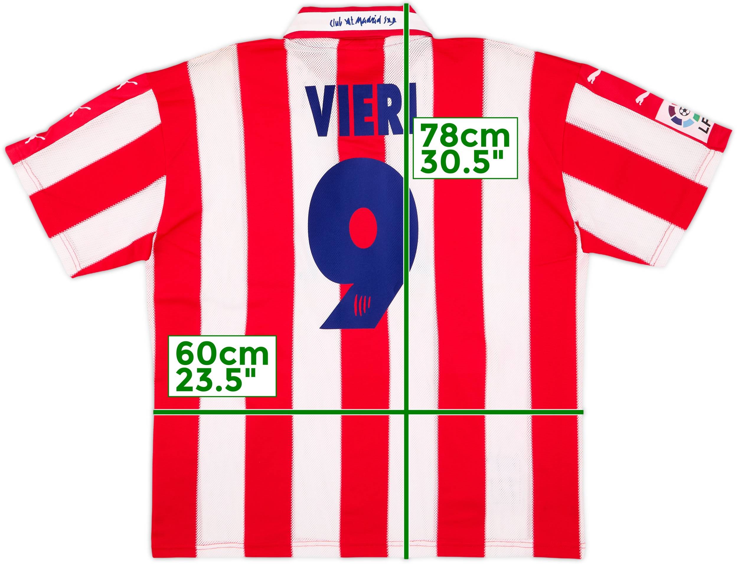 1997-98 Atletico Madrid Home Shirt Vieri #9 (L)