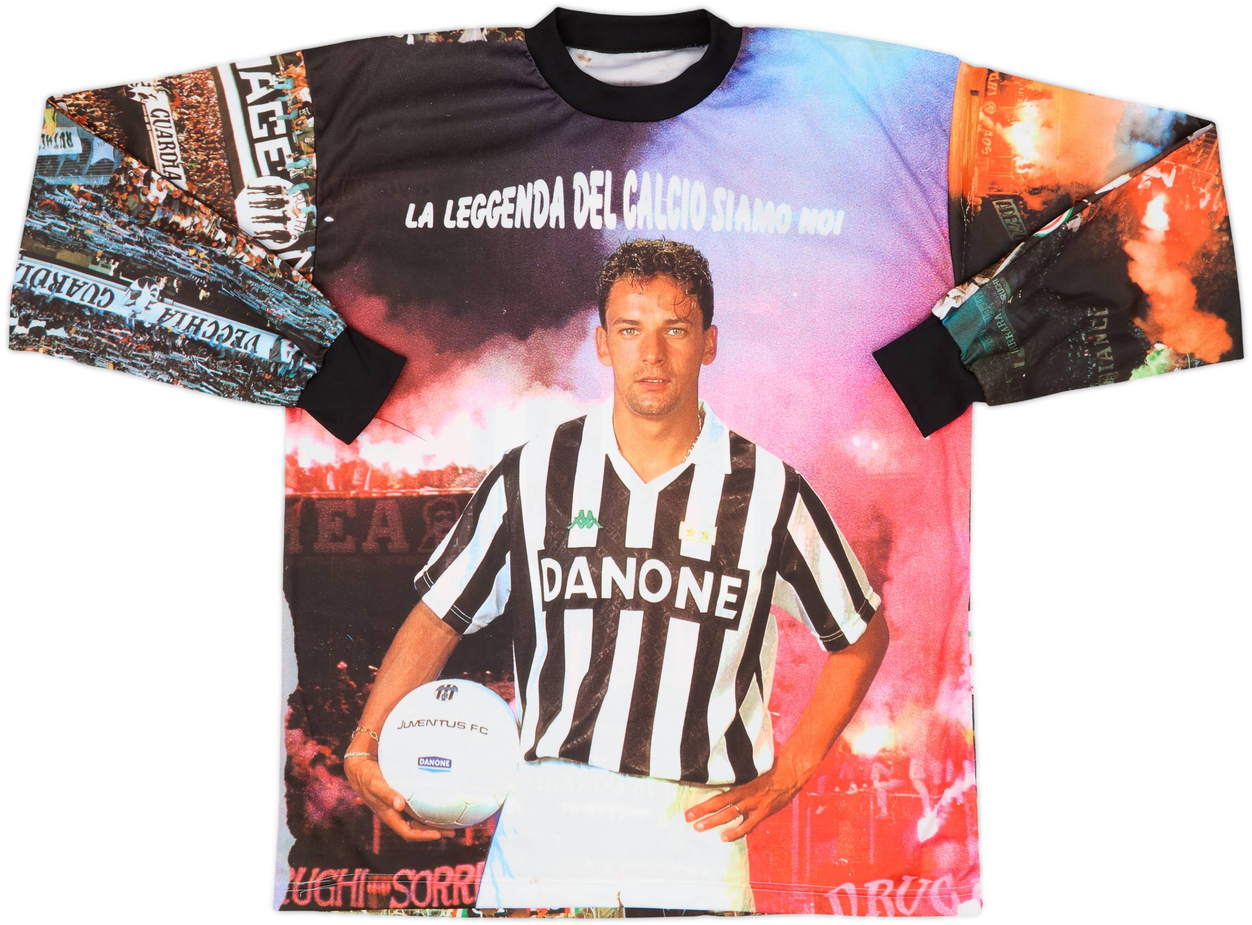 1992-94 Juventus Baggio Graphic Fan L/S Shirt #10 - 7/10 - (XL)
