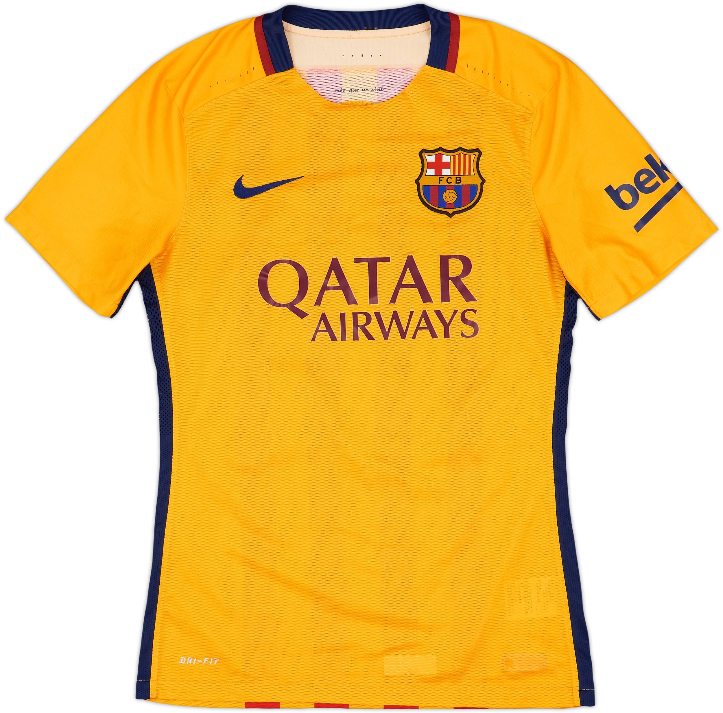 2015-16 Barcelona Authentic Away Shirt Suarez #9 - 7/10 - (S)