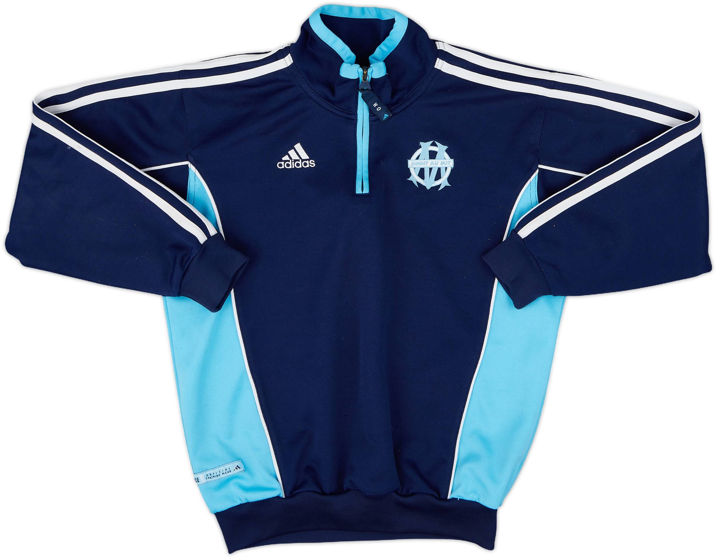 1999-00 Olympique Marseille adidas 1/4 Zip Training Top - 8/10 - (7-8 Years)