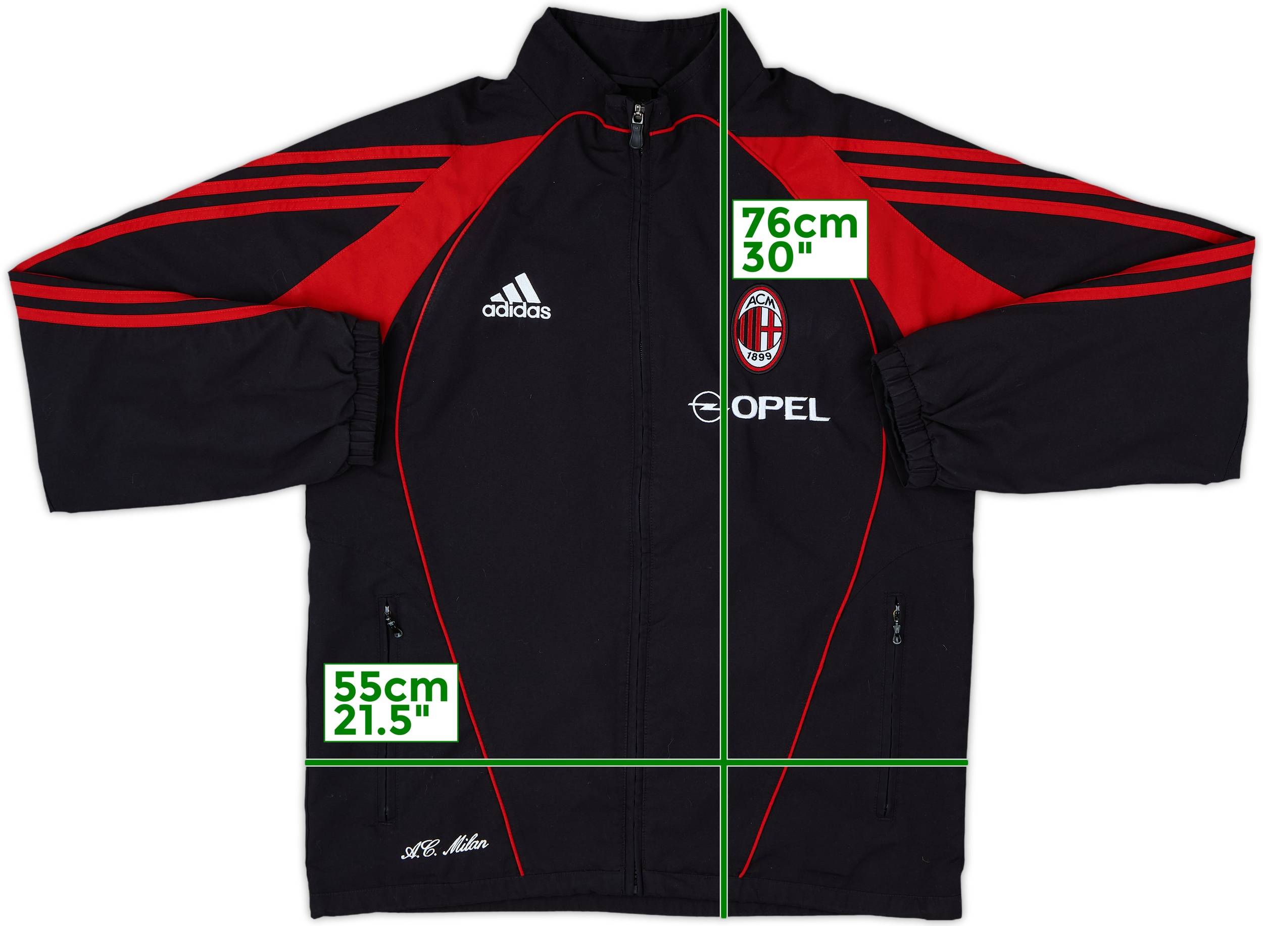 2005-06 AC Milan adidas Track Jacket - 8/10 - (M)