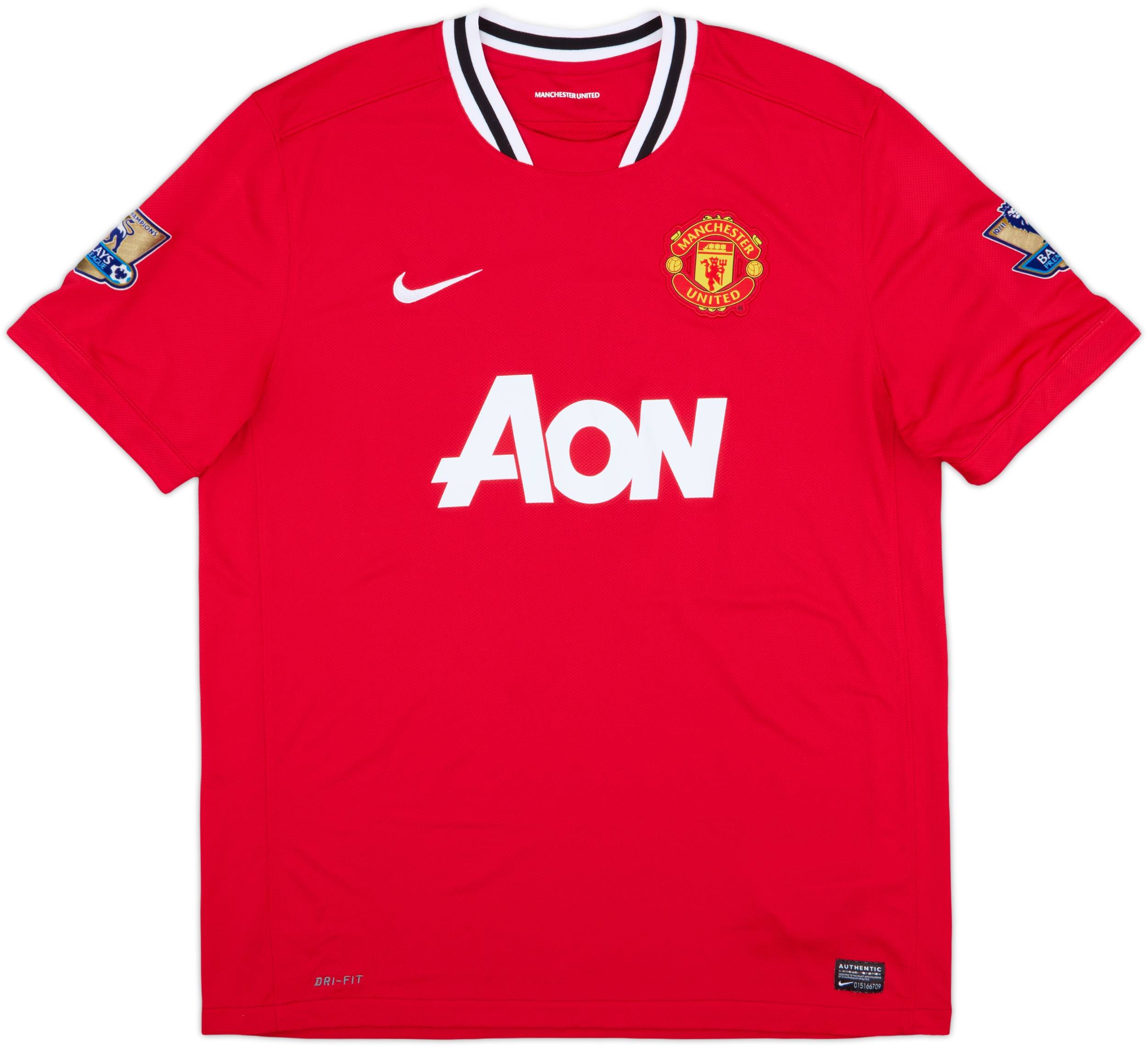 2011-12 Manchester United Home Shirt Champions #19 - 8/10 - (XL)