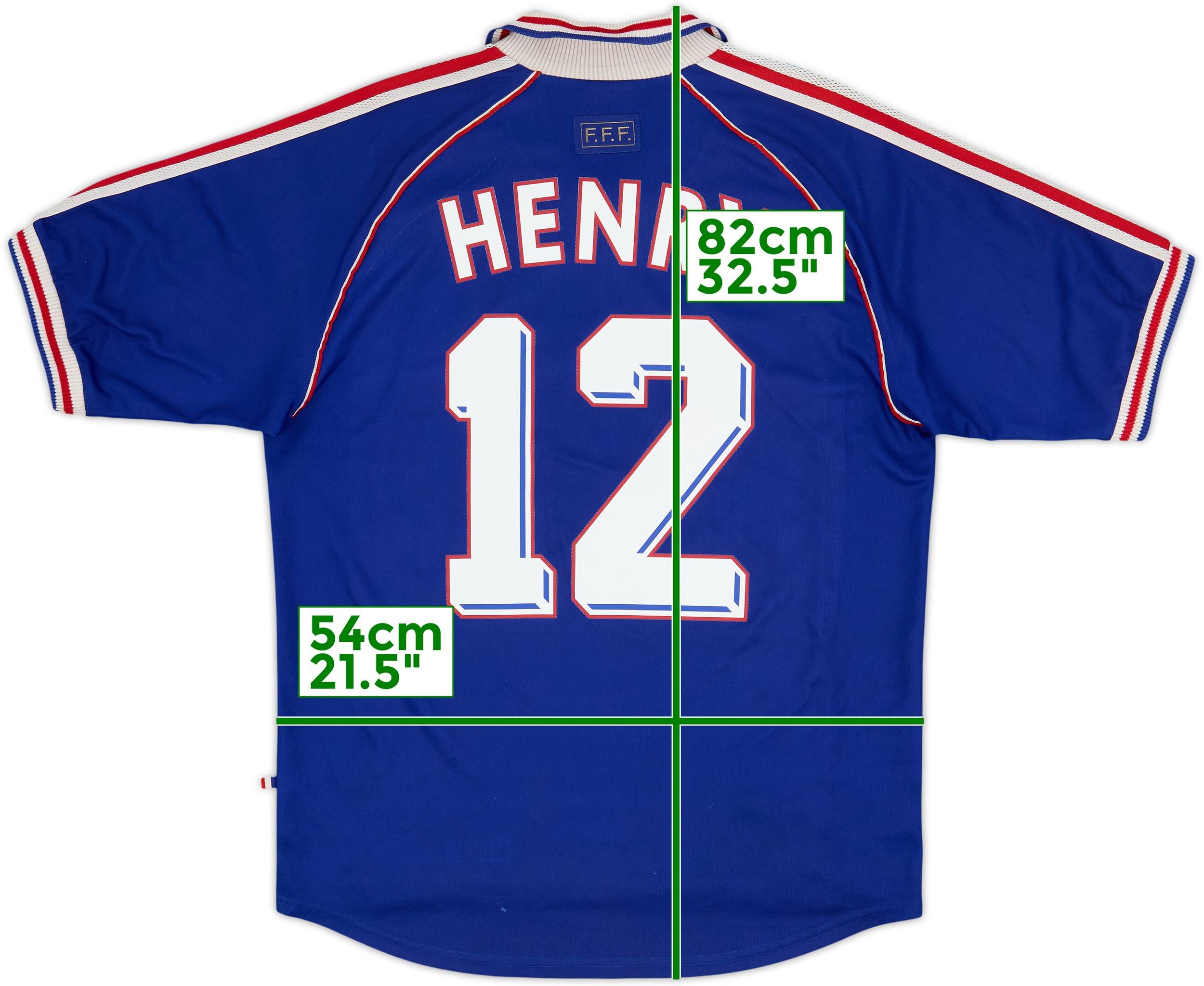 1998-00 France Home Shirt Henry #12 - 7/10 - (L)