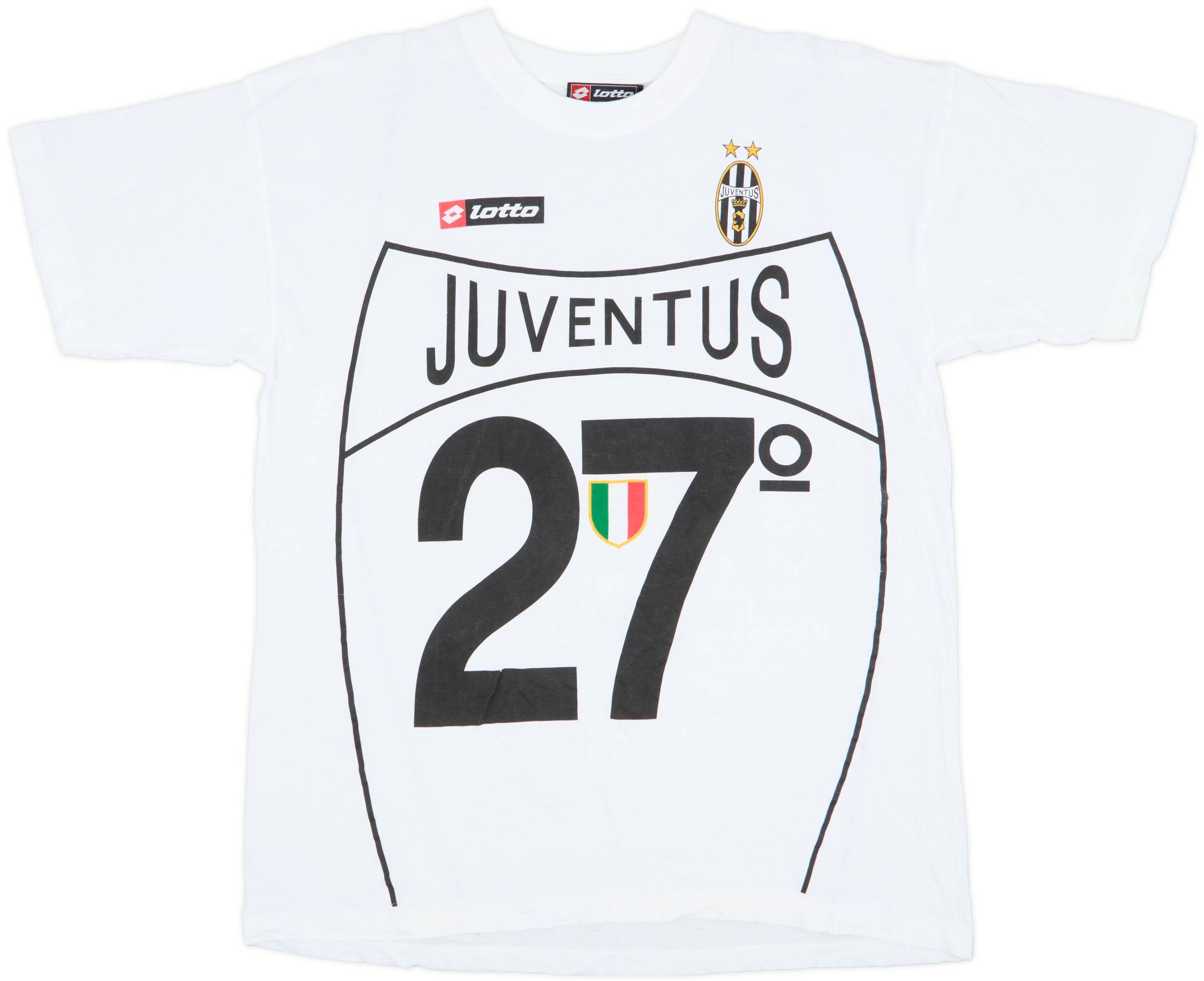 2002-03 Juventus Lotto '27 Campioni D'Italia' Cotton Tee - 9/10 - (XL)