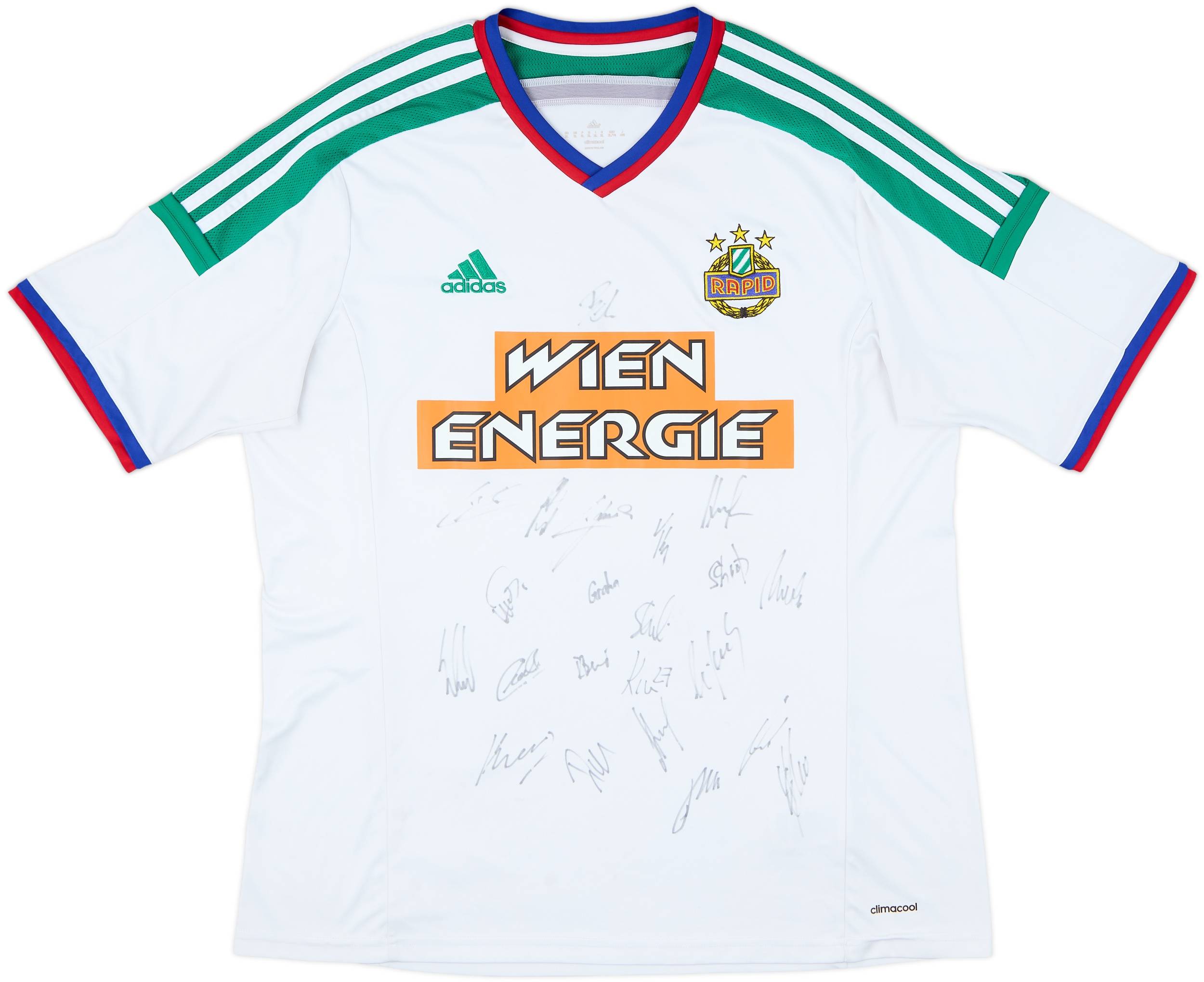 2014-16 Rapid Vienna Squad Signed Away Shirt - 7/10 - (XL)