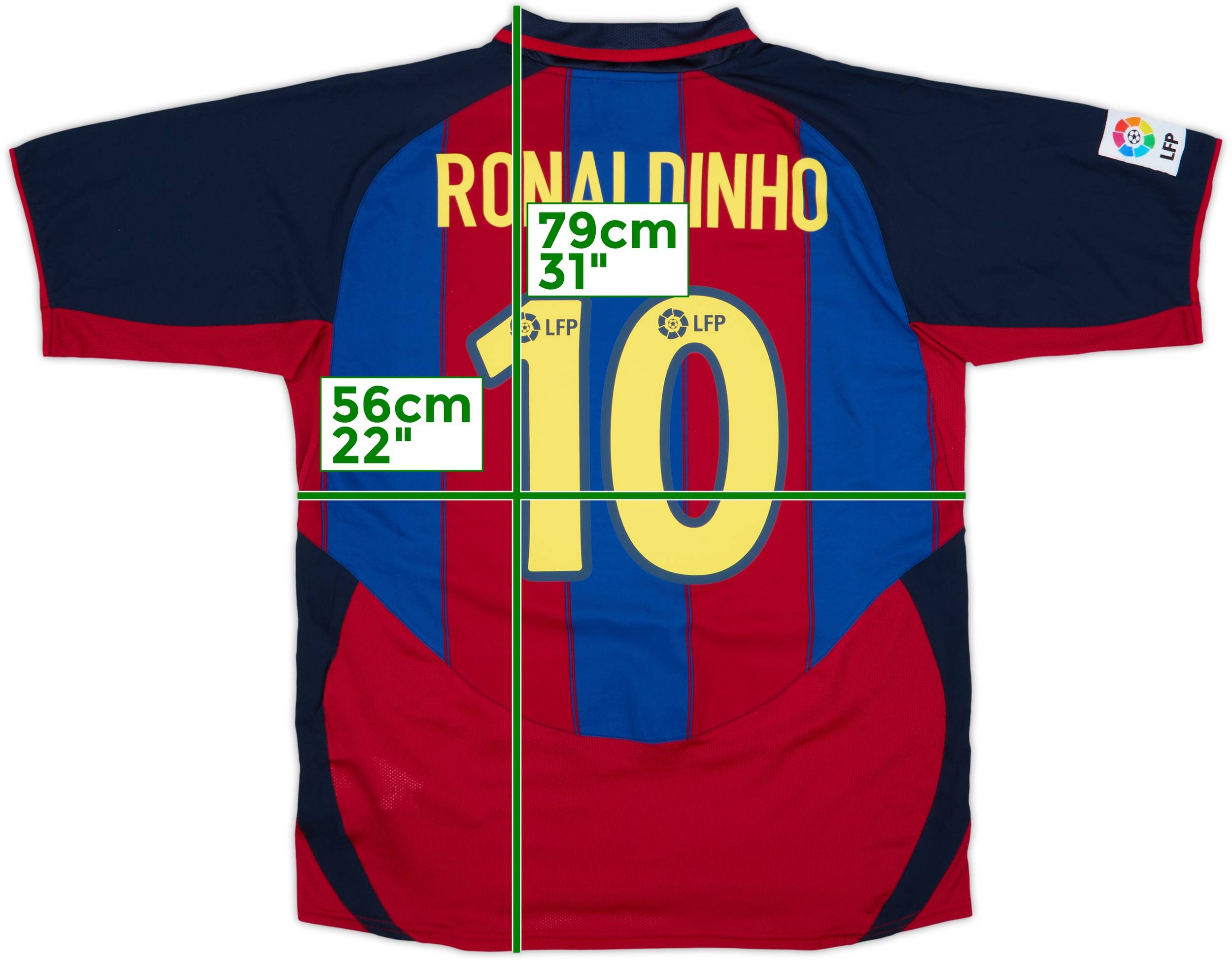 2003-04 Barcelona Home Shirt Ronaldinho #10 - 9/10 - (L)