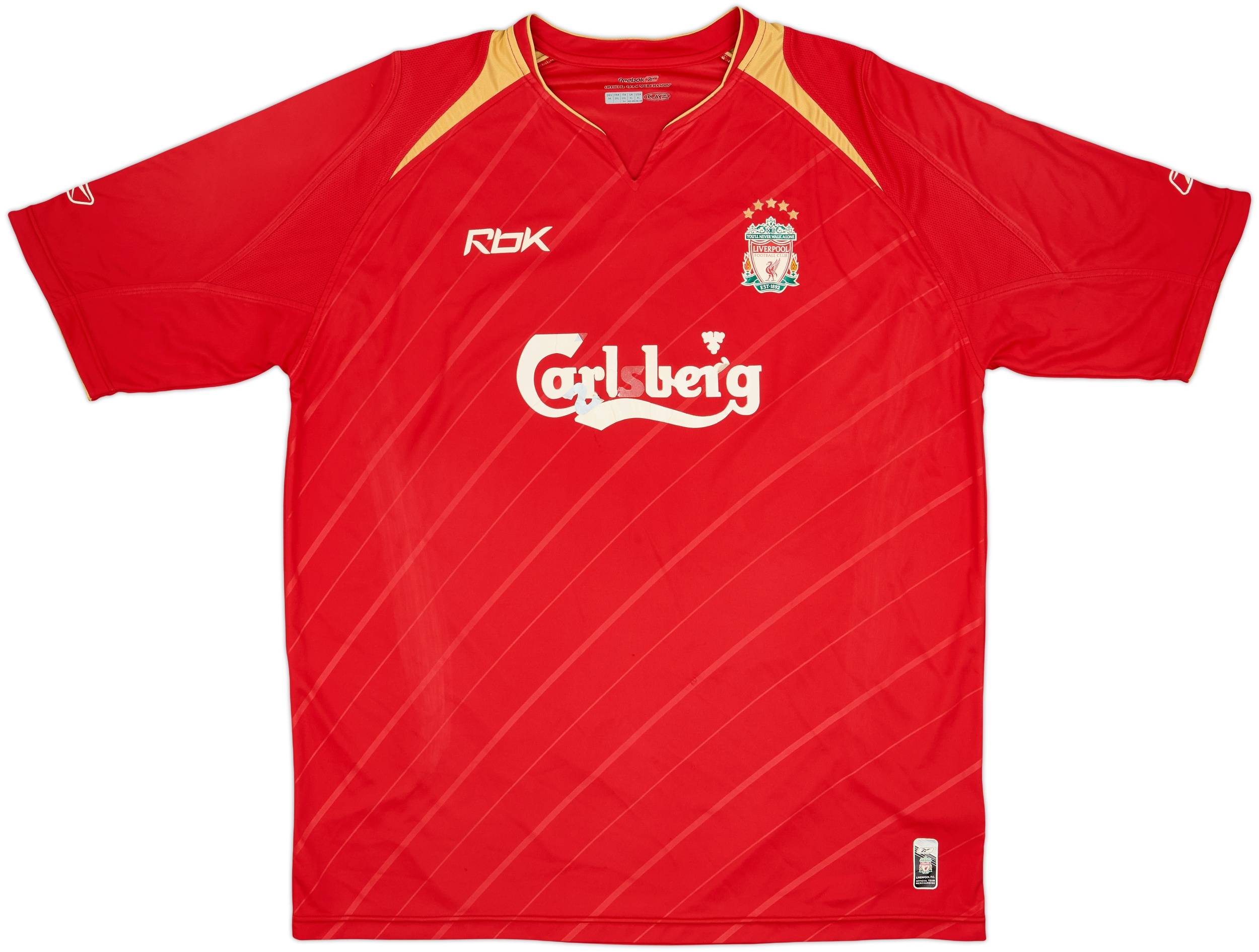 2005-06 Liverpool CL Home Shirt Gerrard #8 - 4/10 - (XL)