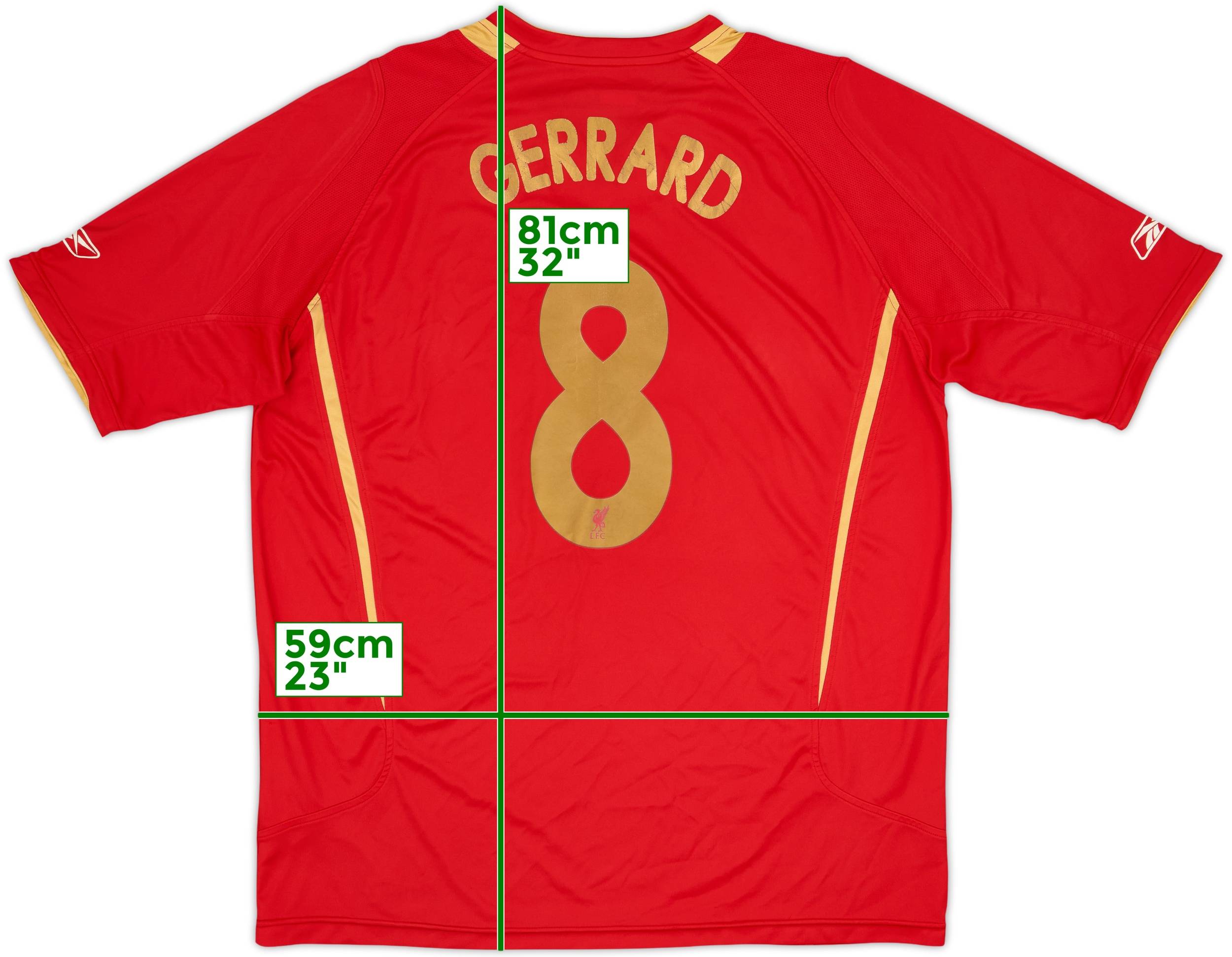 2005-06 Liverpool CL Home Shirt Gerrard #8 - 4/10 - (XL)