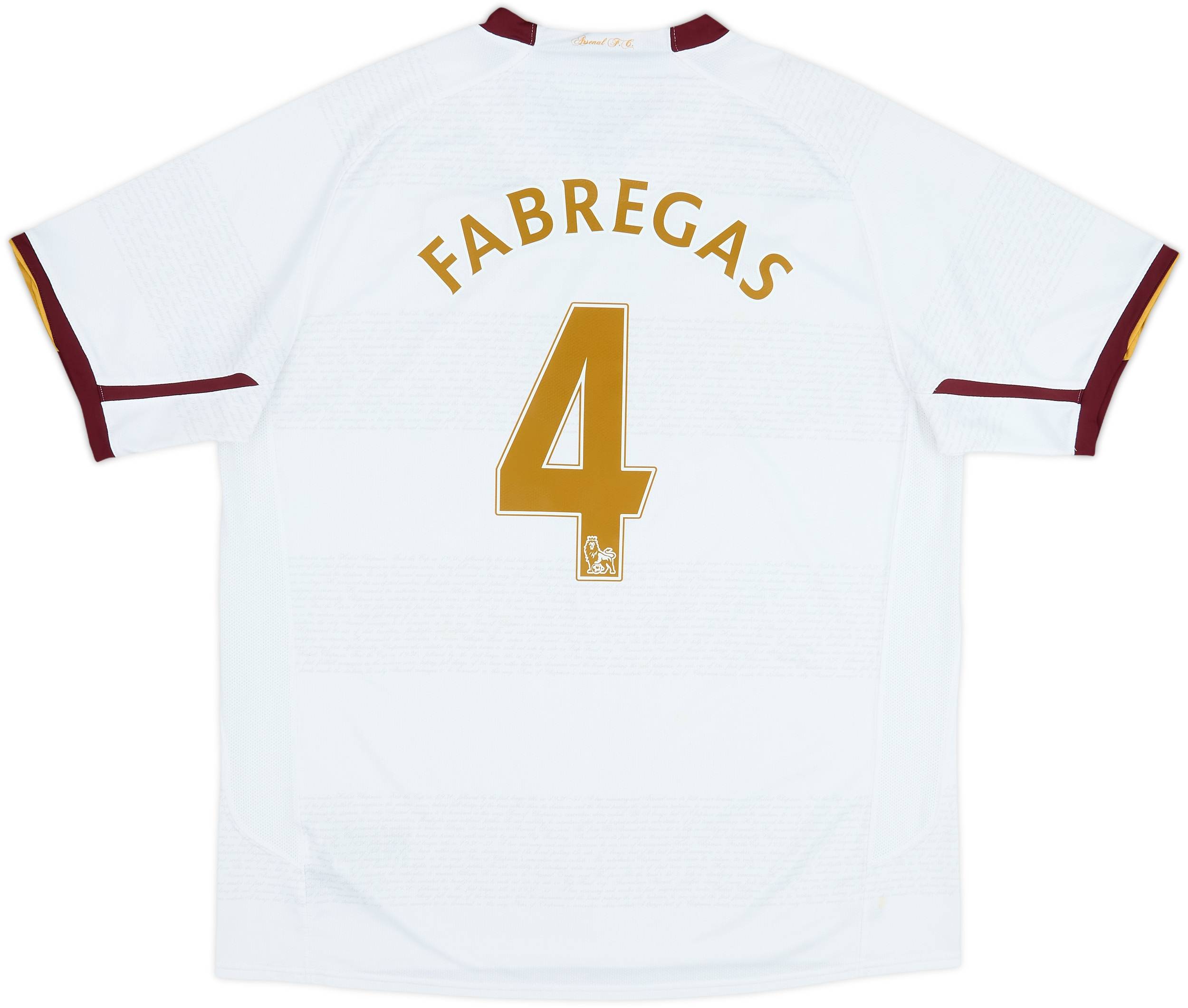 2007-08 Arsenal Away Shirt Fabregas #4 - 6/10 - (XL)