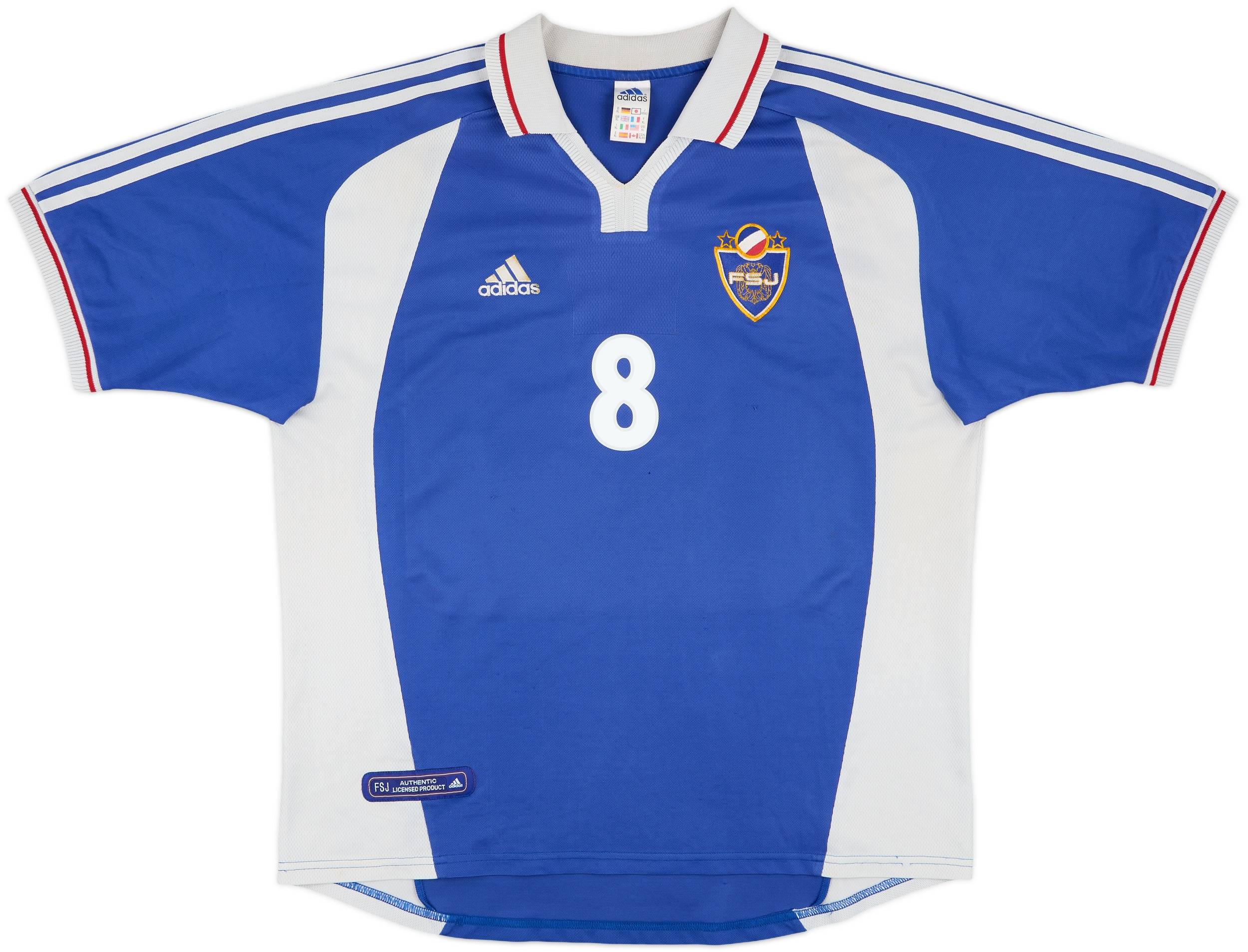 2000-01 Yugoslavia Home Shirt Mijatovic #8 - 6/10 - (XL)