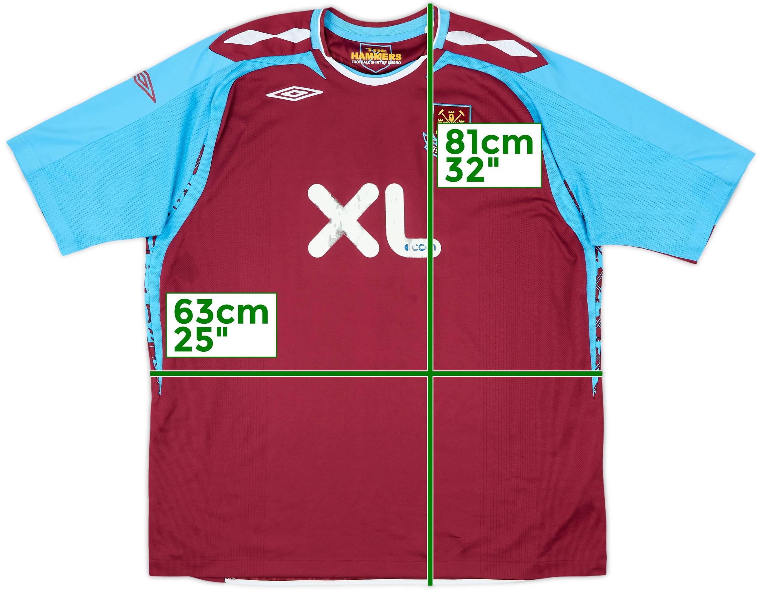 2007-08 West Ham Home Shirt - 3/10 - (XXL)