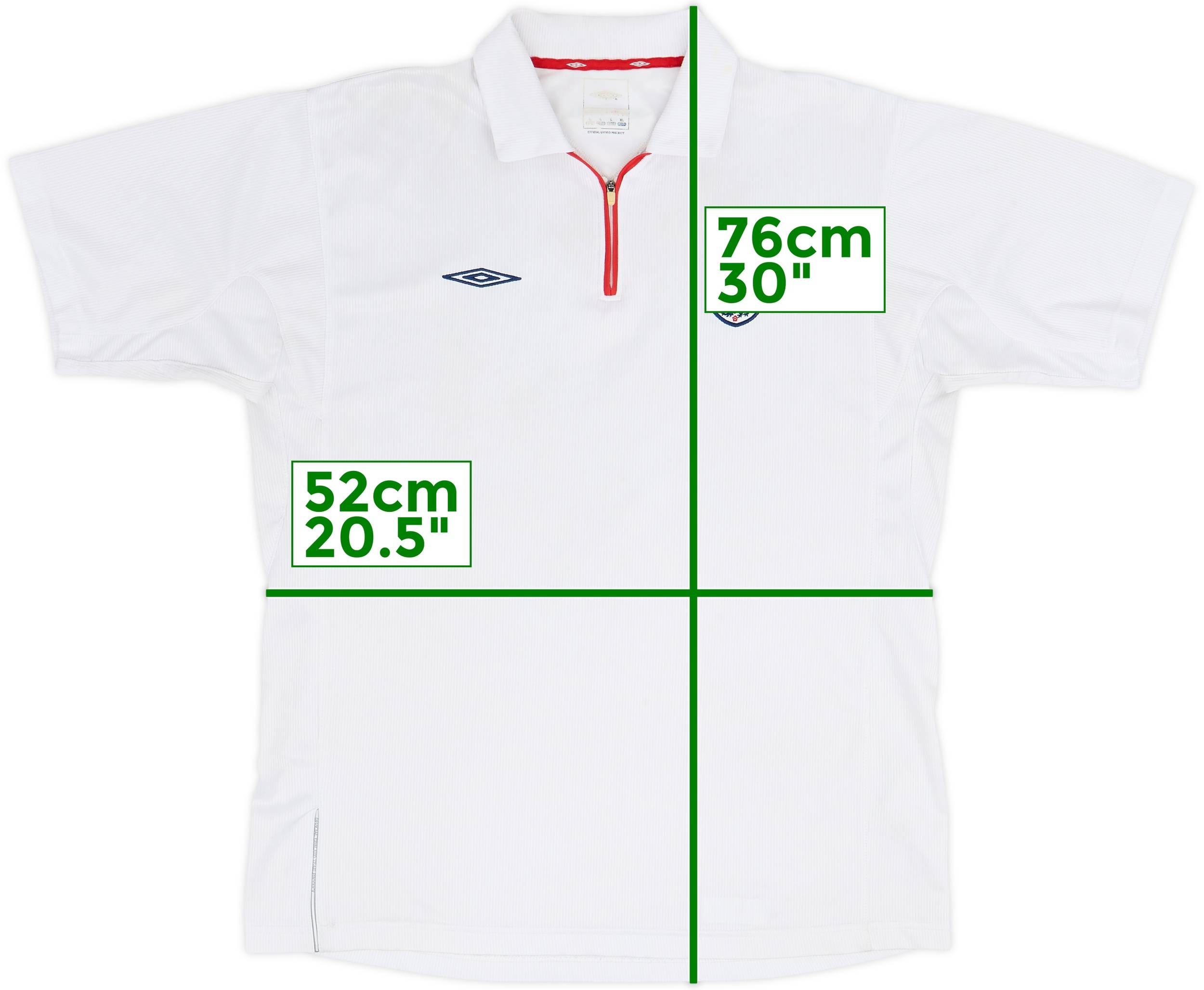 2005-06 England Umbro 1/4 Zip Polo Shirt - 5/10 - (L)