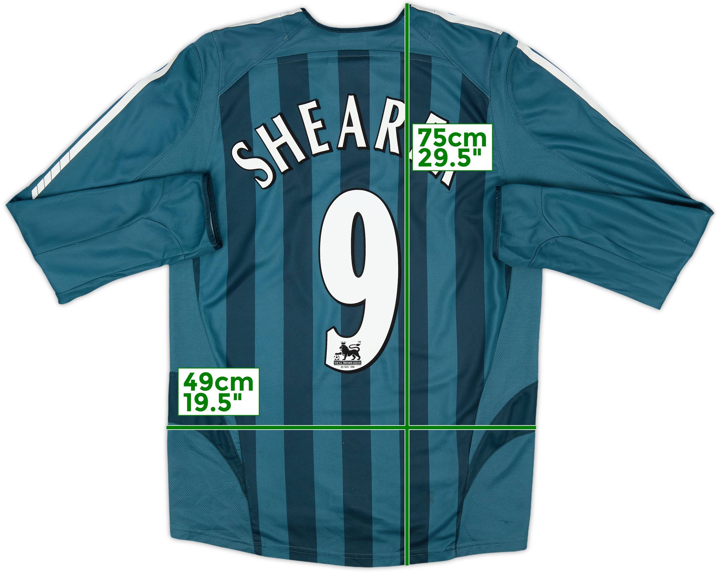 2005-06 Newcastle Away L/S Shirt Shearer #9 - 8/10 - (M)