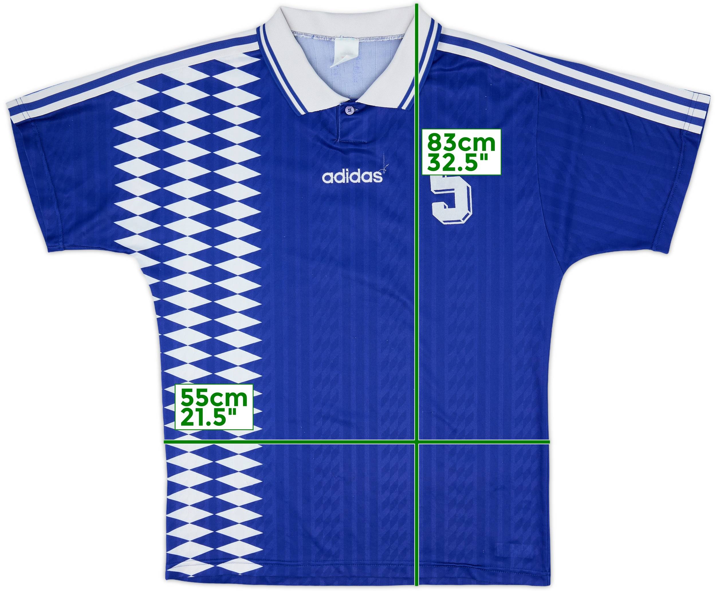 1994-96 adidas Template Shirt #5 - 8/10 - (XL)