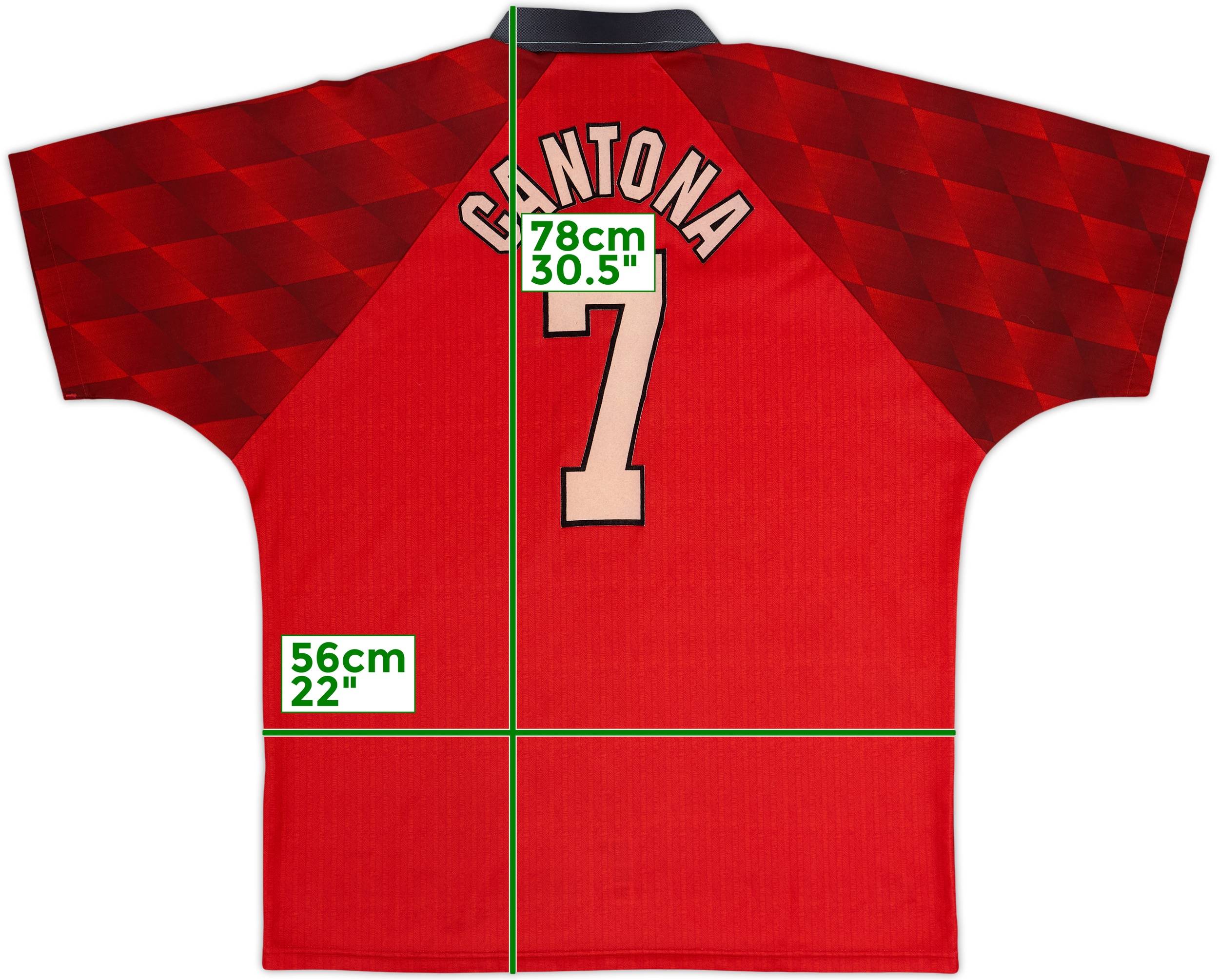 1996-98 Manchester United Home Shirt Cantona #7 - 6/10 - (L)
