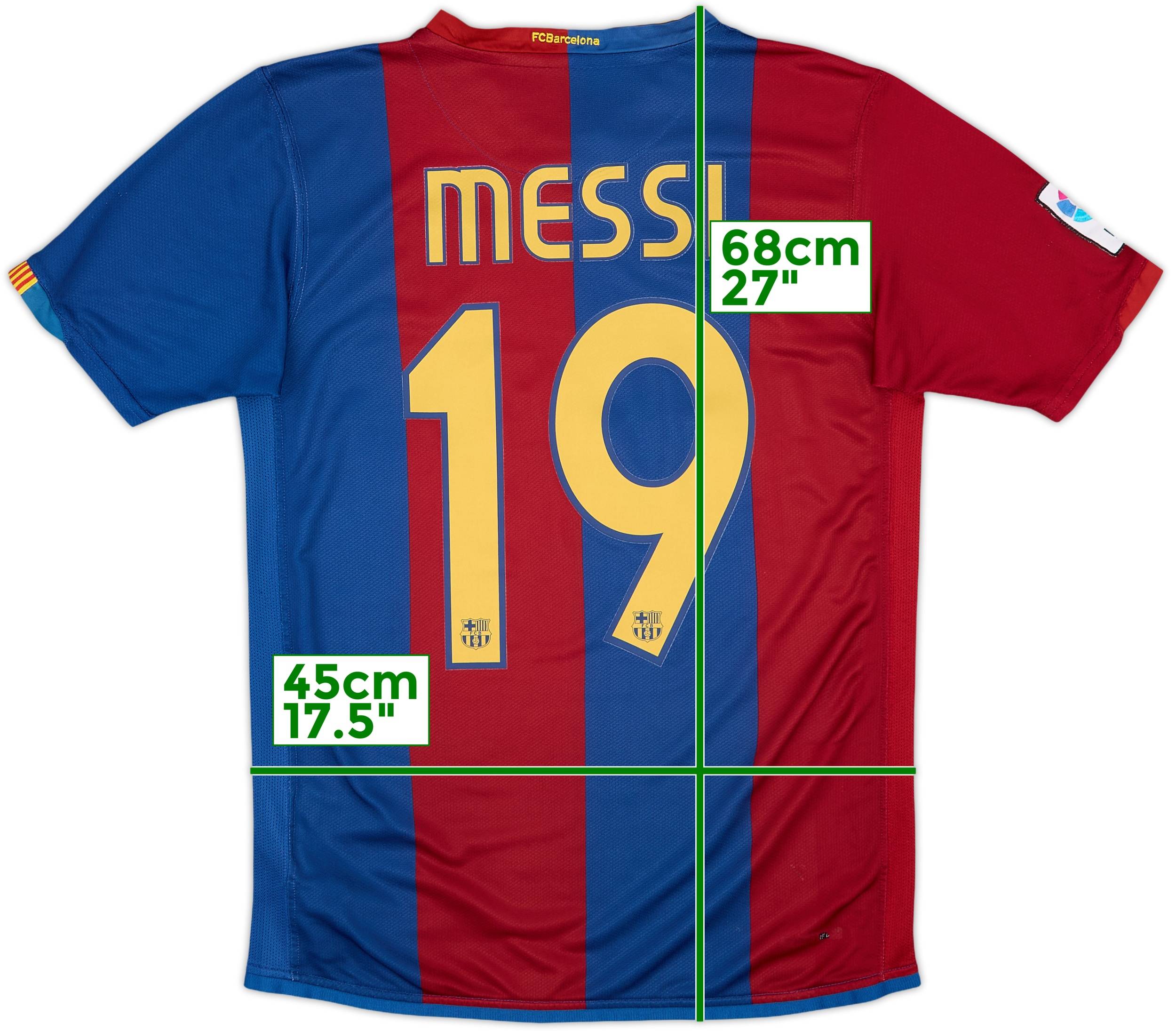2006-07 Barcelona Home Shirt Messi #19 - 7/10 - (XL.Boys)